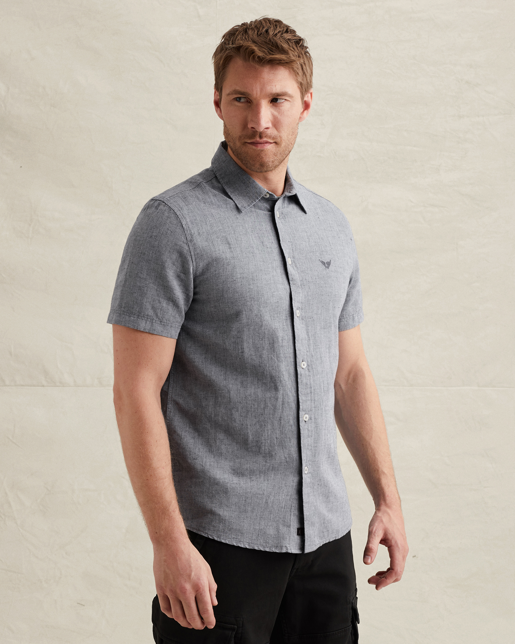 PME Legend Shirt in cotton/linen with button closurex