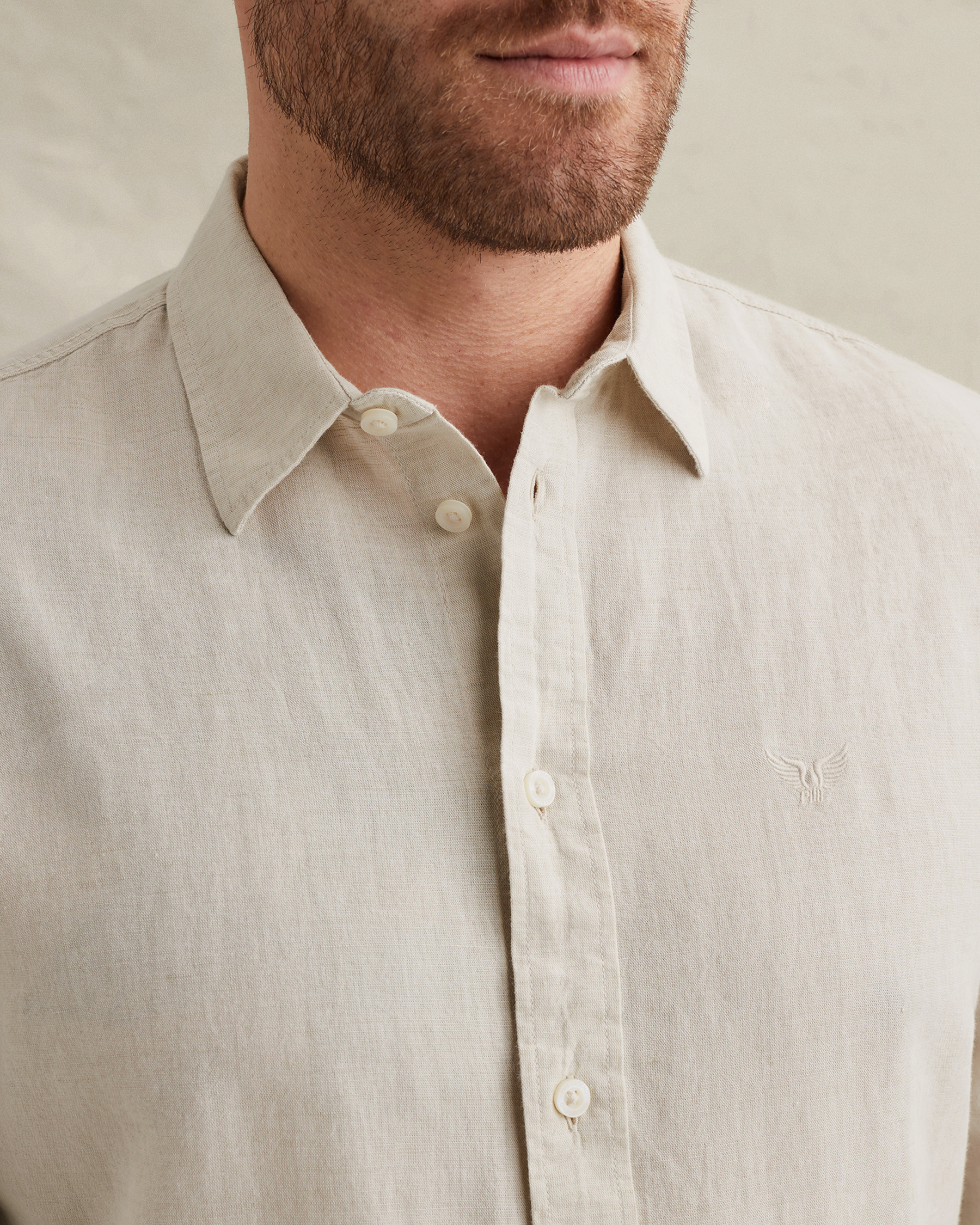 PME Legend Cotton/linen shirt with embroidered logox
