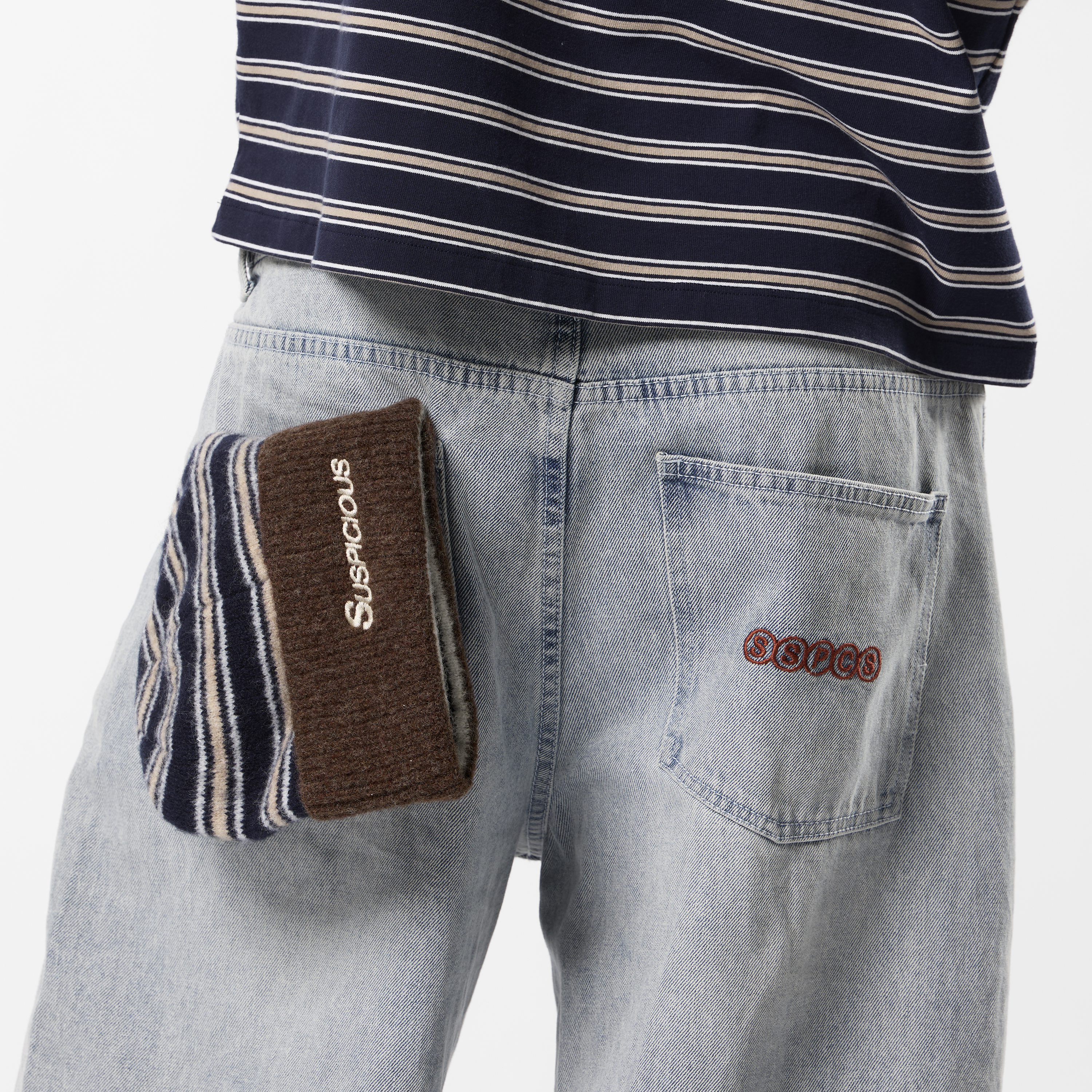 Suspicious Antwerp Winter3 / Striped Beanie - Blue & Brown