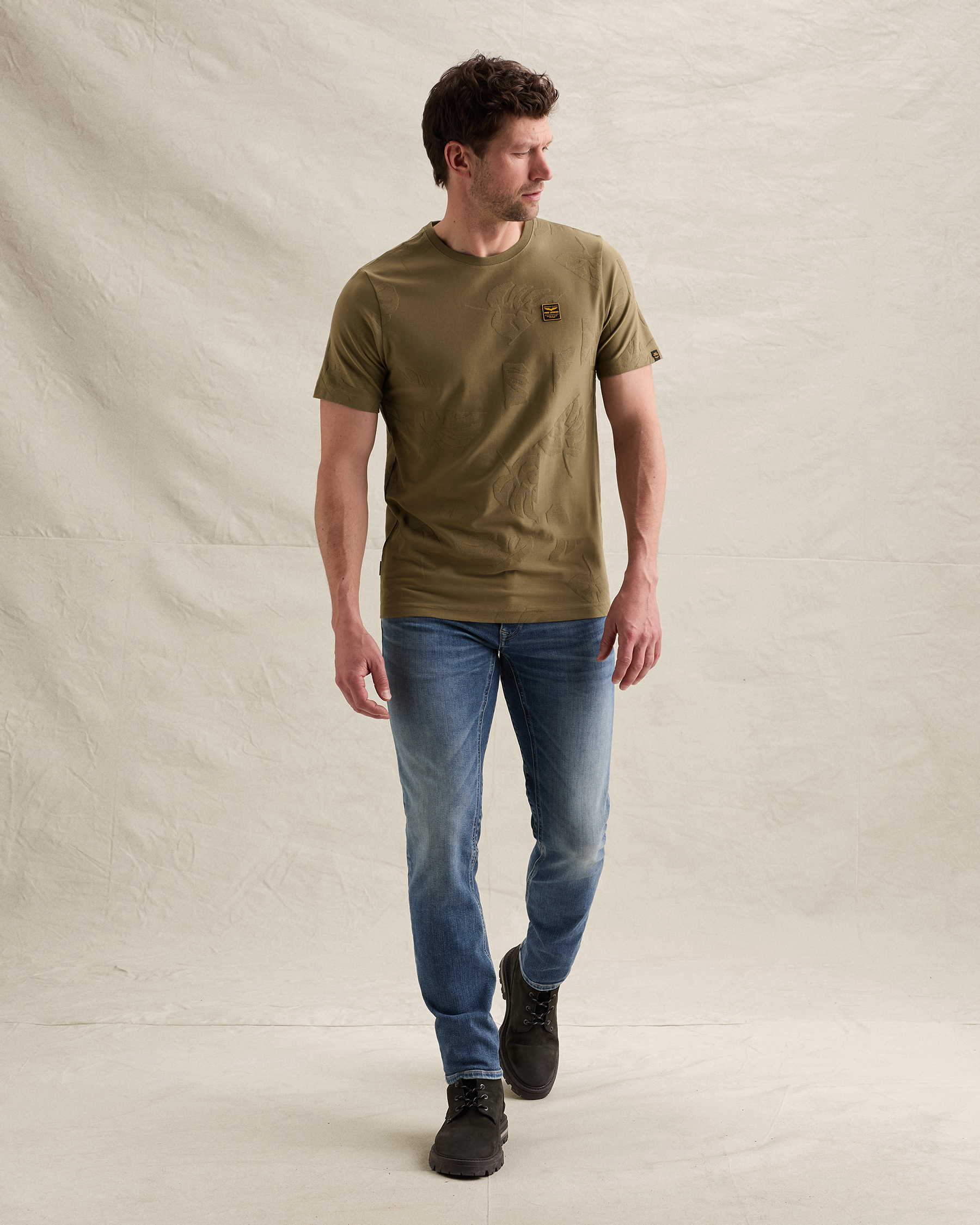 PME Legend T-shirt with allover jacquard patternx