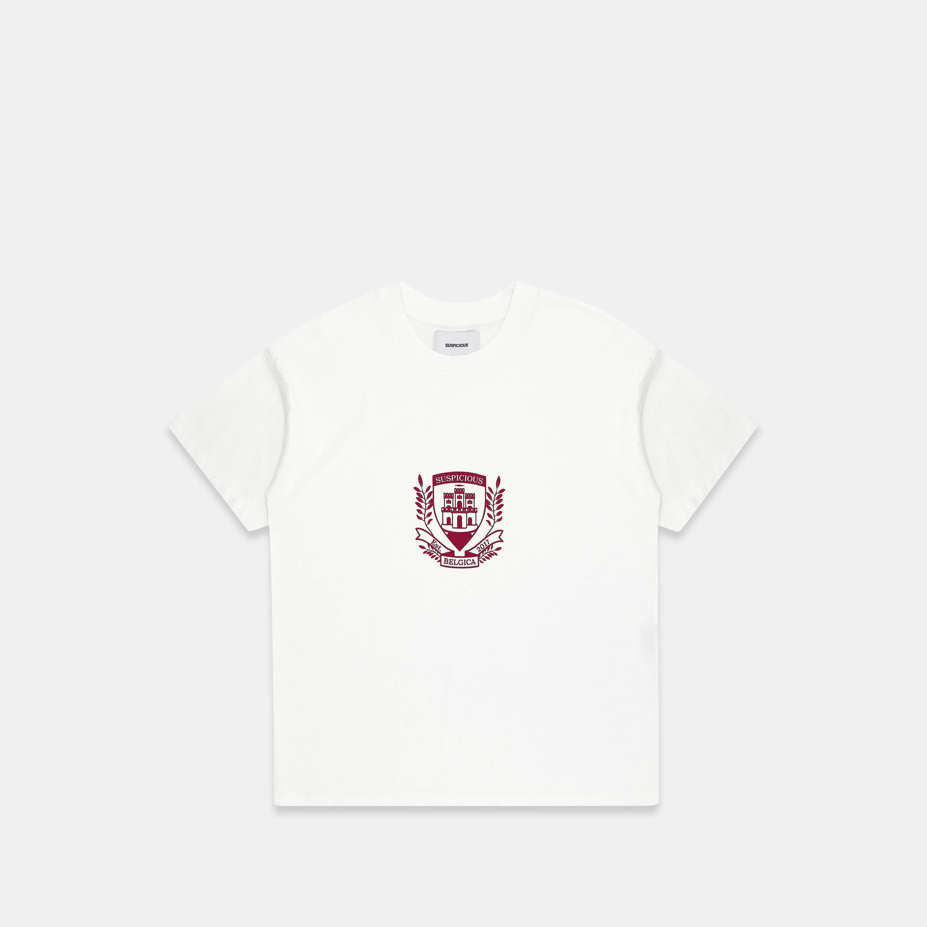 Suspicious Antwerp Football / Crest Tee - White - Burgundy