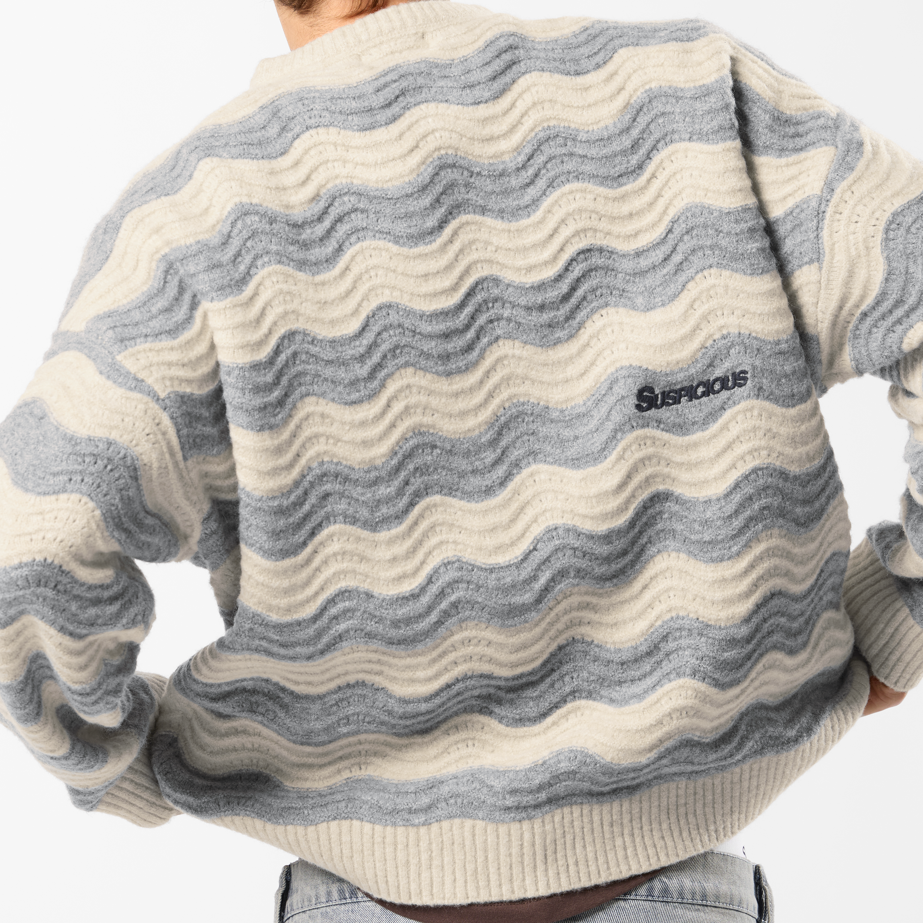 Suspicious Antwerp Winter3 / Essentials Knitted Wavy Sweat - Dune
