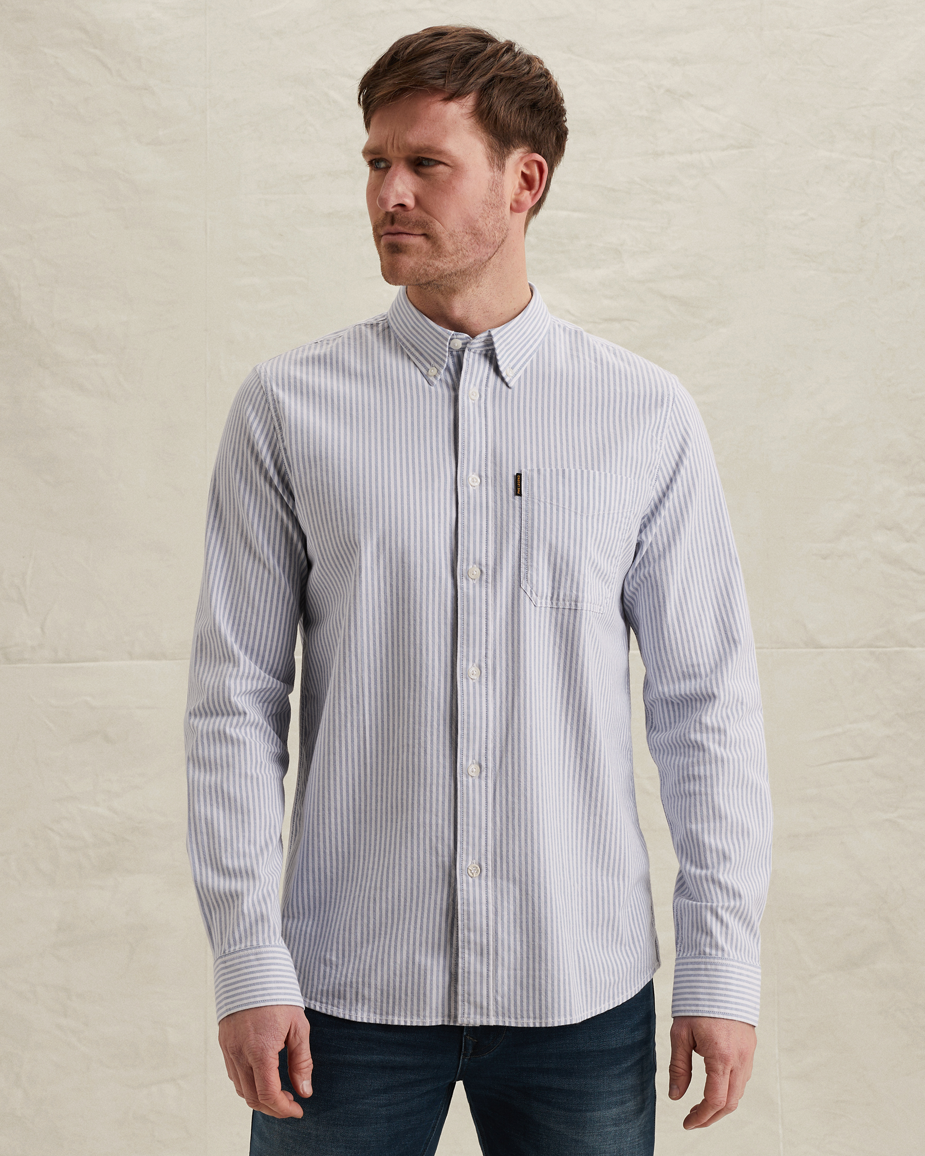 PME Legend Oxford shirt with yarn-dyed stripe patternx