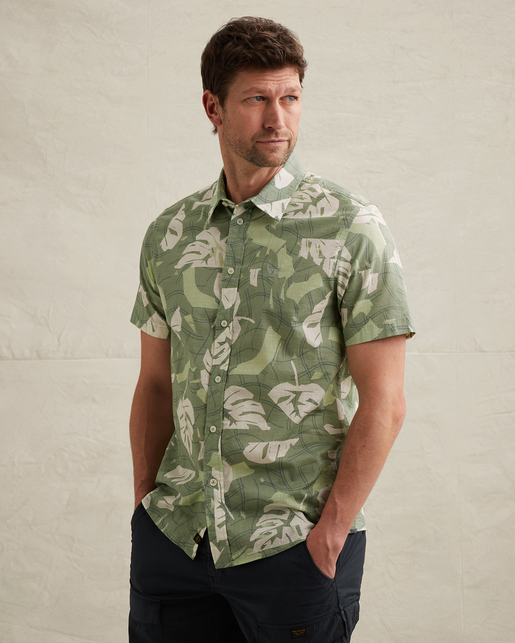 PME Legend Shirt with short sleeves in slub cottonx