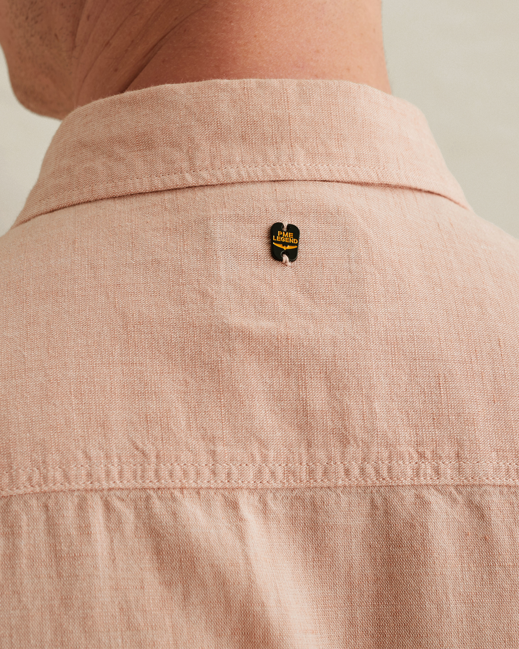 PME Legend Cotton/linen shirt with embroidered logox