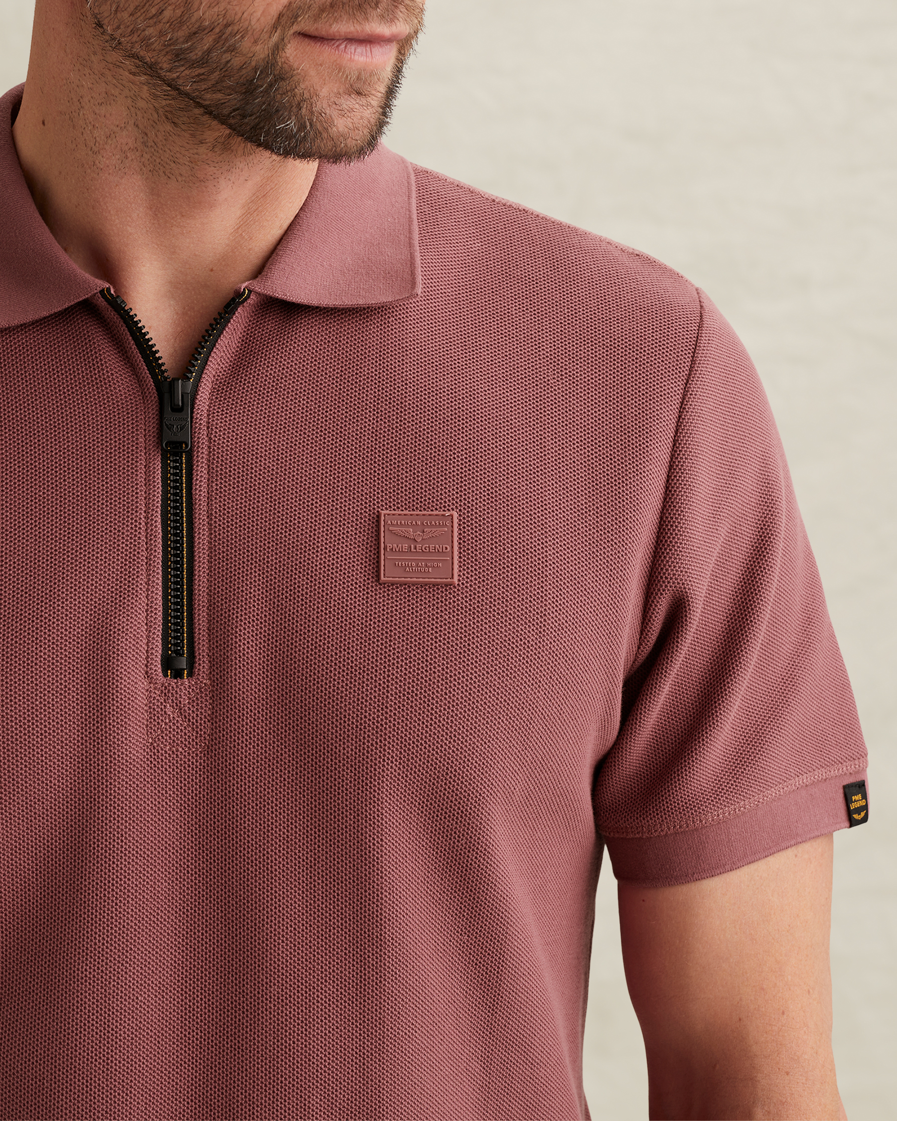 PME Legend Polo shirt with waffle texture and ribbed collarx