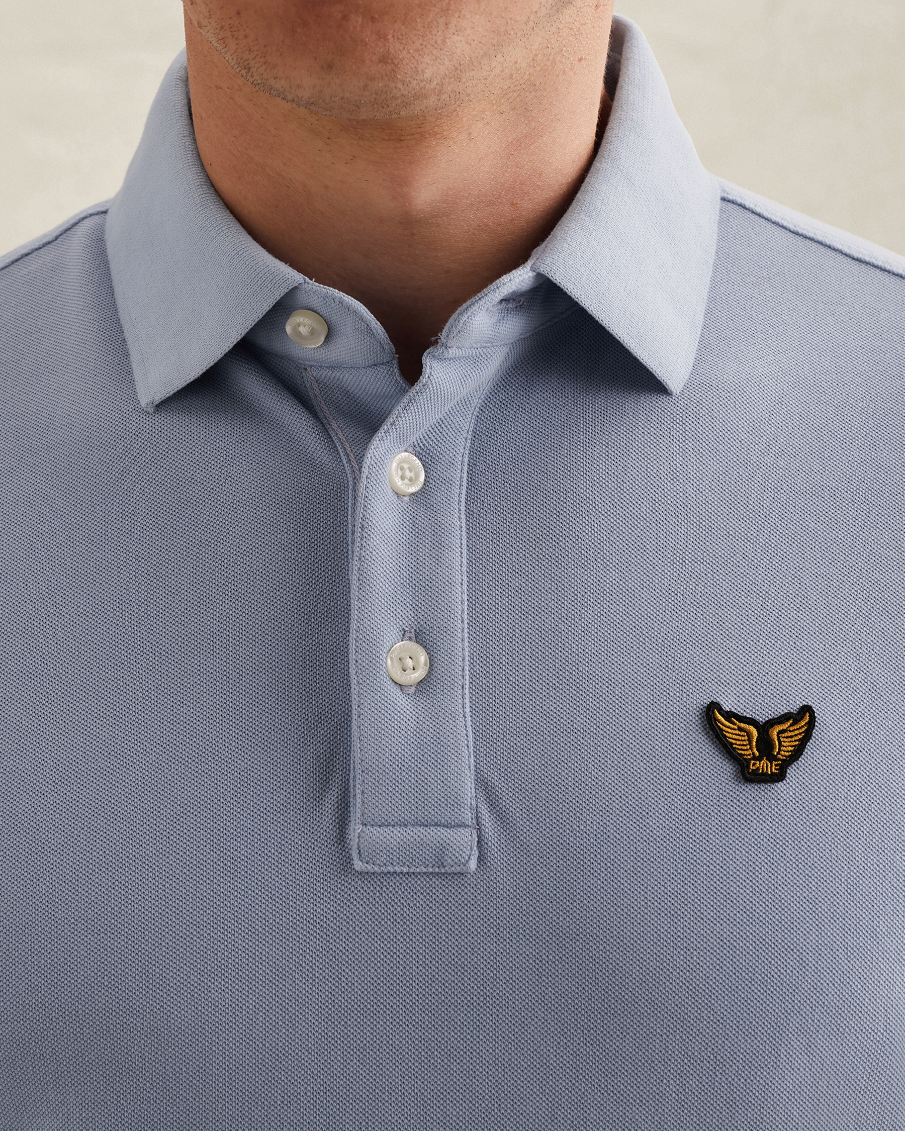 PME Legend Polo shirt with tailwing logo and garment-dye washx
