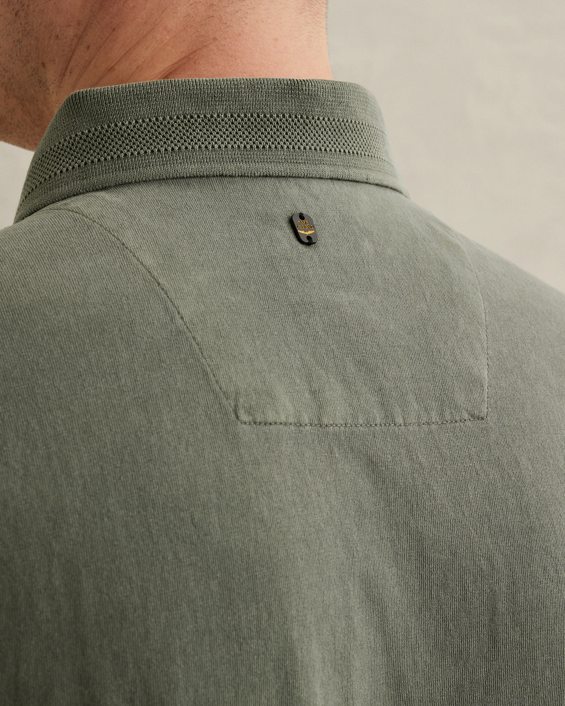 PME Legend Polo shirt with garment-dye wash and printx