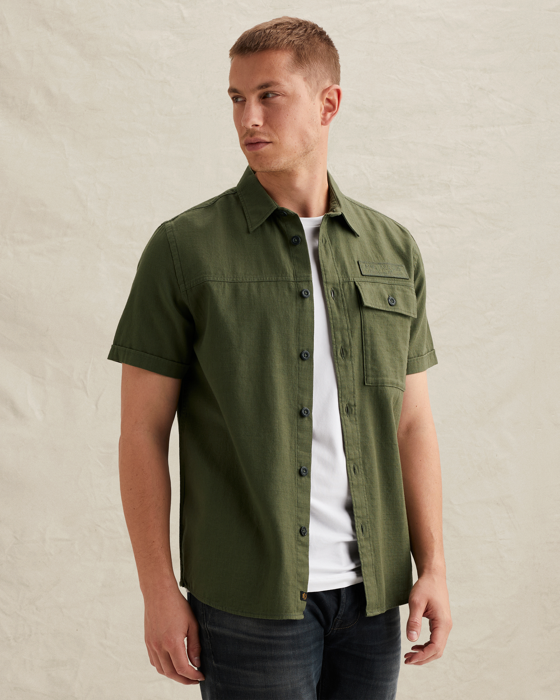 PME Legend Shirt in slub cotton with short sleevesx