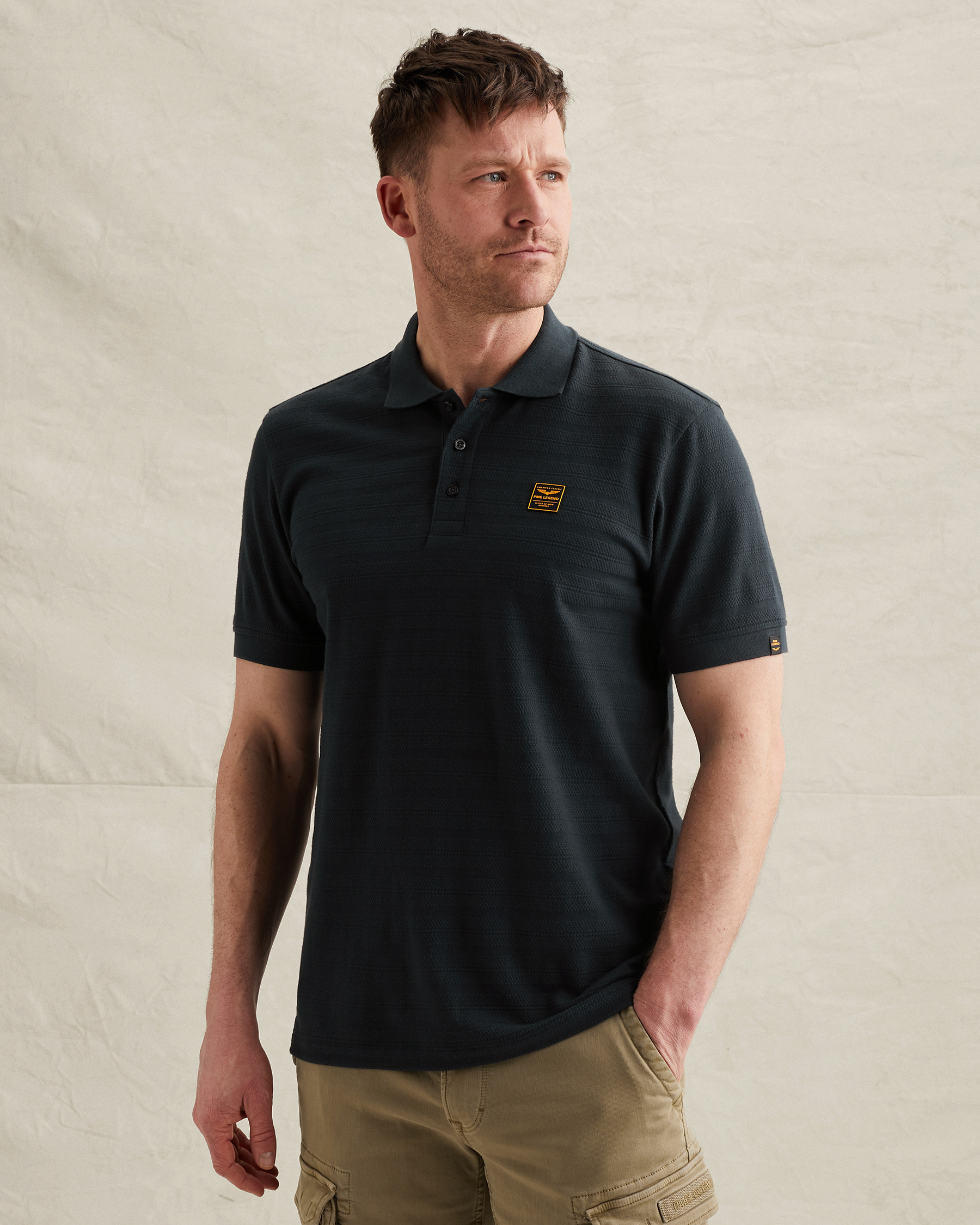 PME Legend Polo shirt in jersey with stripe patternx
