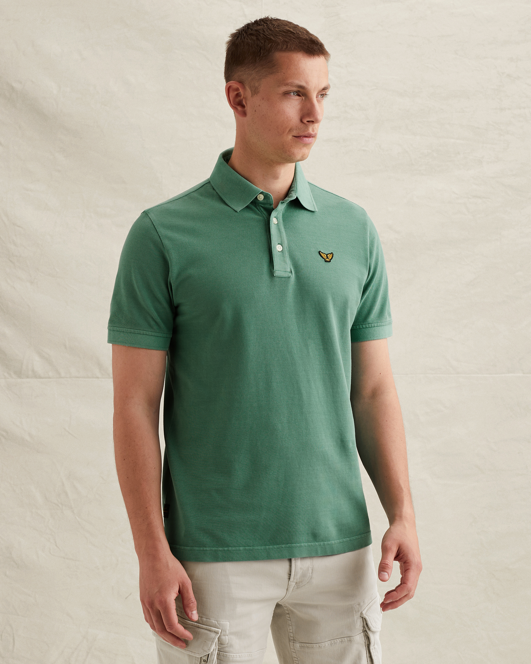 PME Legend Polo shirt with garment-dye wash and tailwing logox