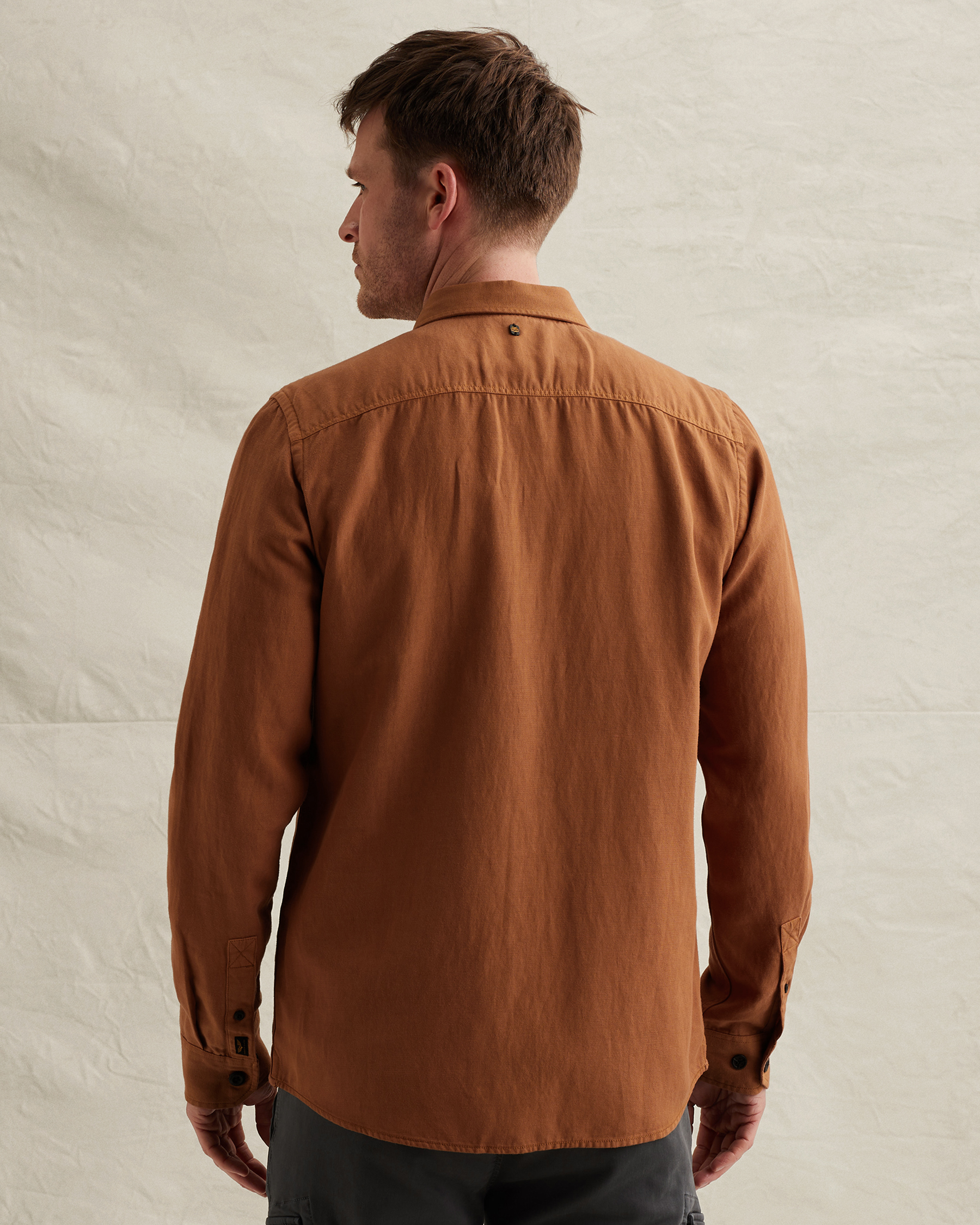 PME Legend Shirt in cotton/linen with stitching detailsx