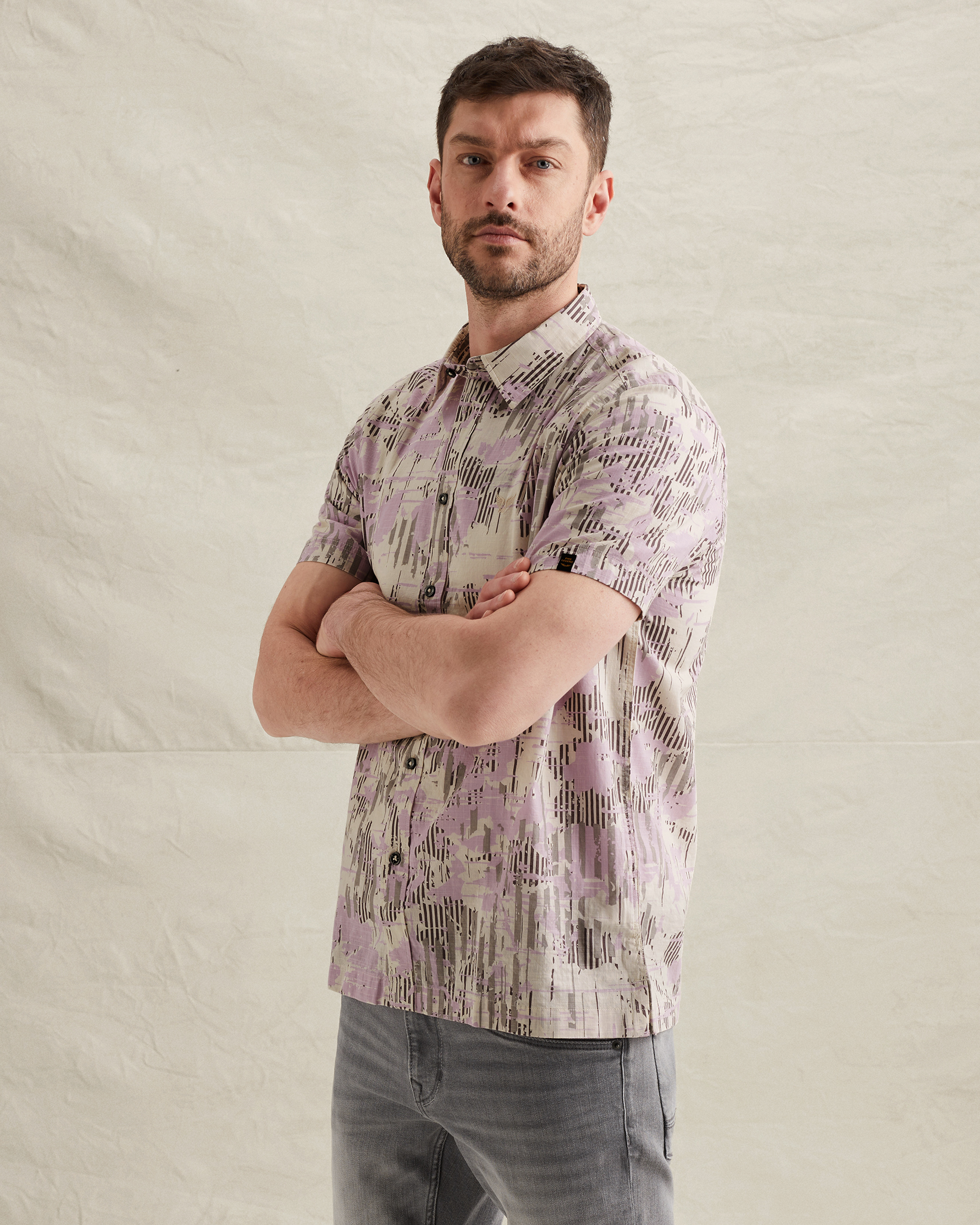 PME Legend Shirt with short sleeves and allover printx