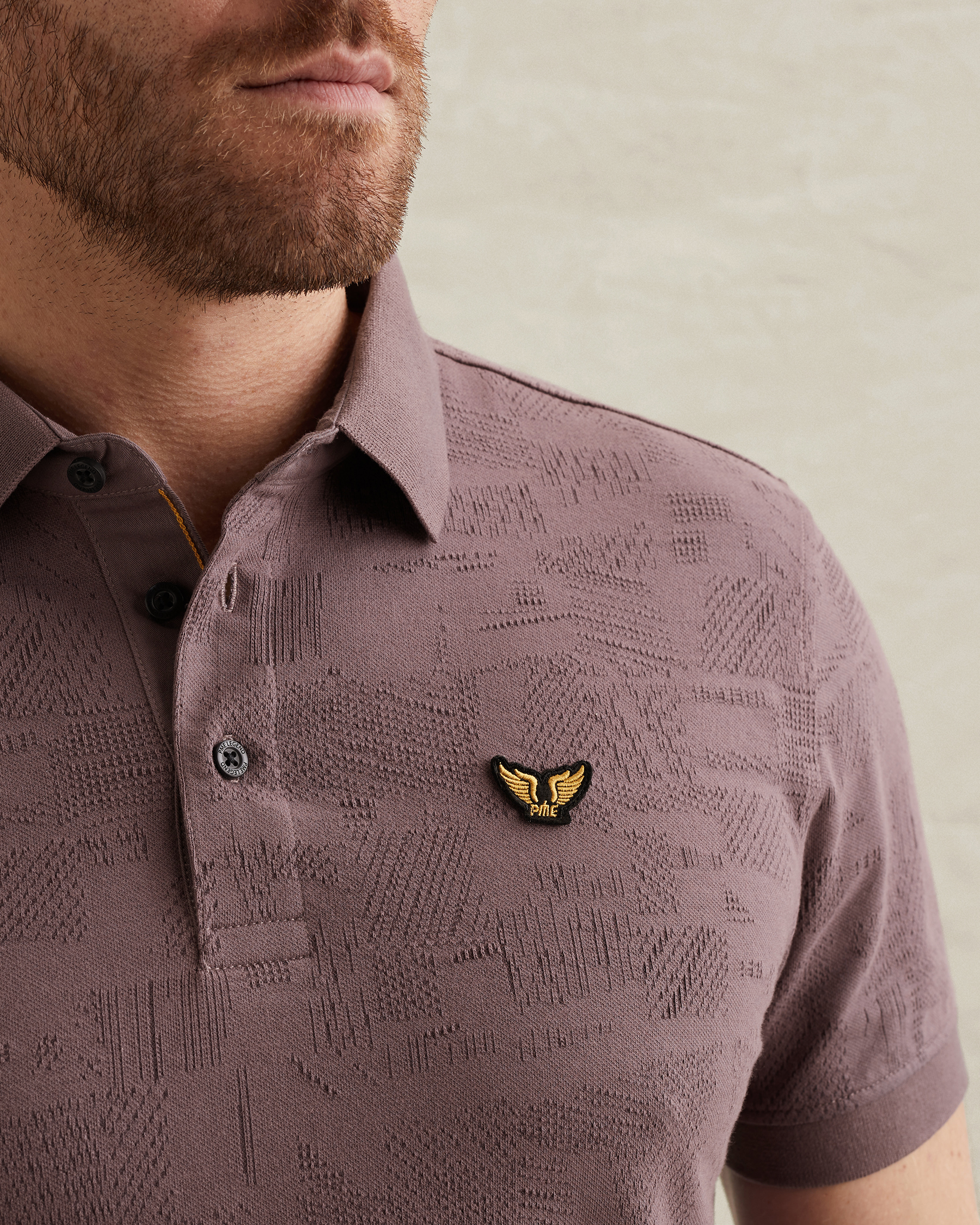 PME Legend Polo shirt with allover jacquard patternx