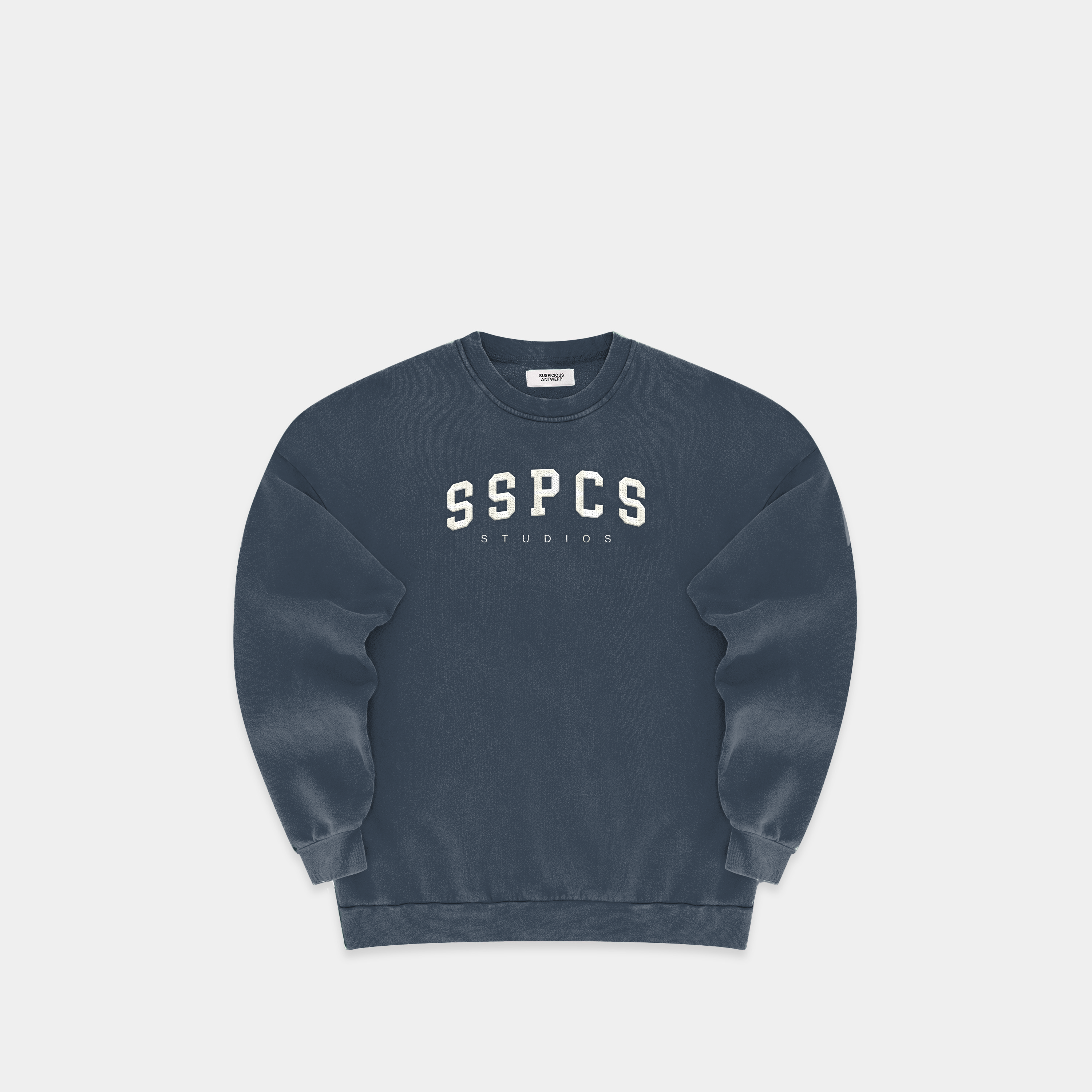 Suspicious Antwerp (SS24) The Varsity Crewneck - Coastal Blue