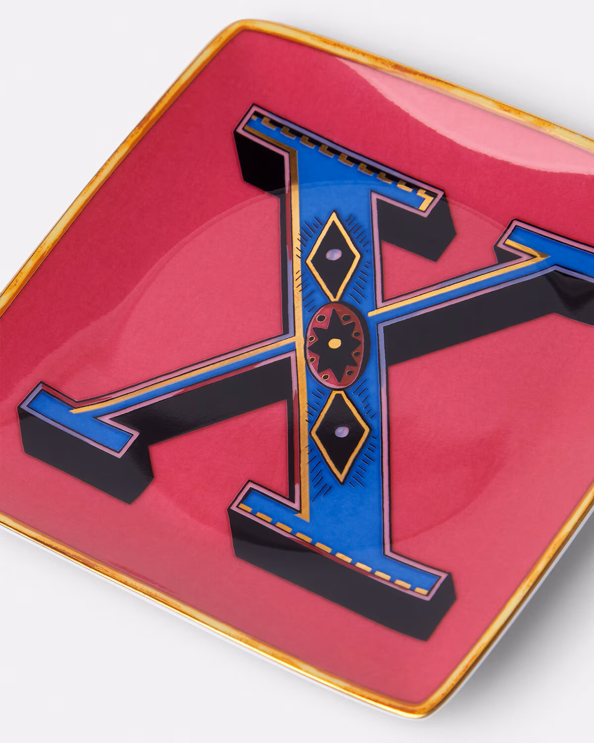 Versace Versace Alphabet X Square Plate 4.7