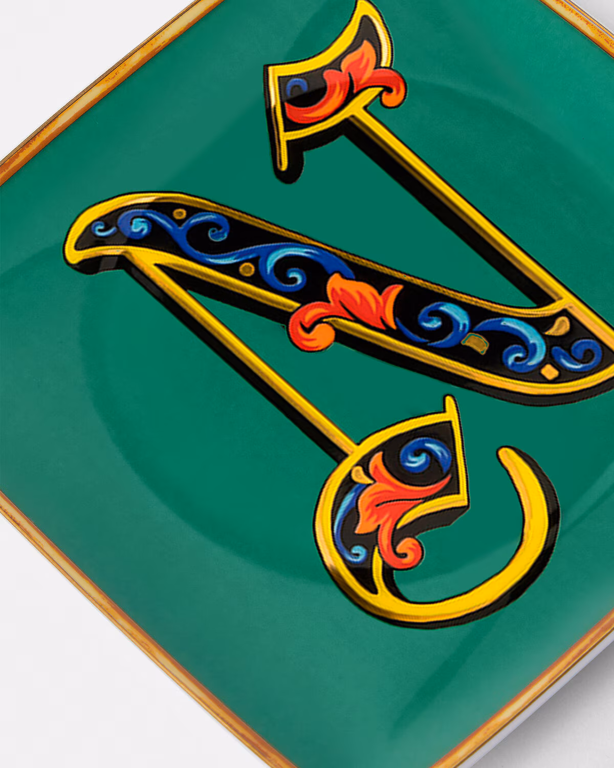 Versace Versace Alphabet Square Plate 'N' 4.5