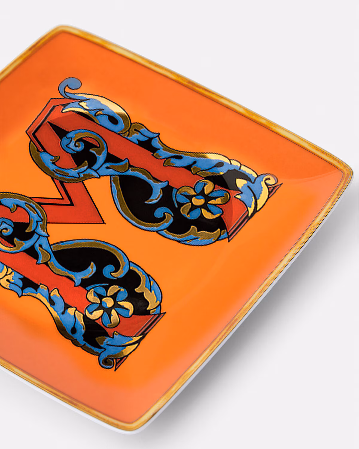 Versace Versace Alphabet Square Plate 'M' 4.5