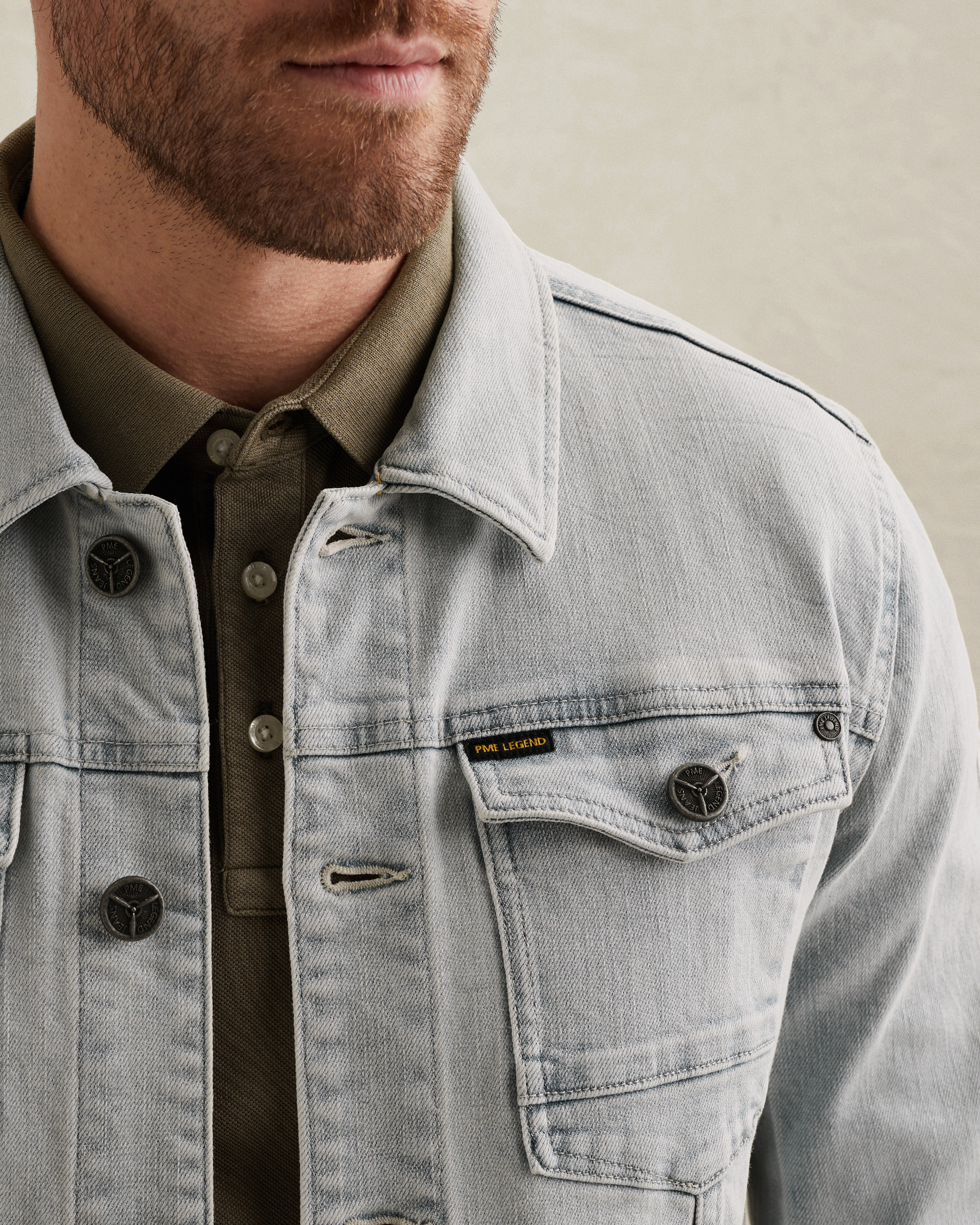 PME Legend Denim jacket with embroidered artworkx