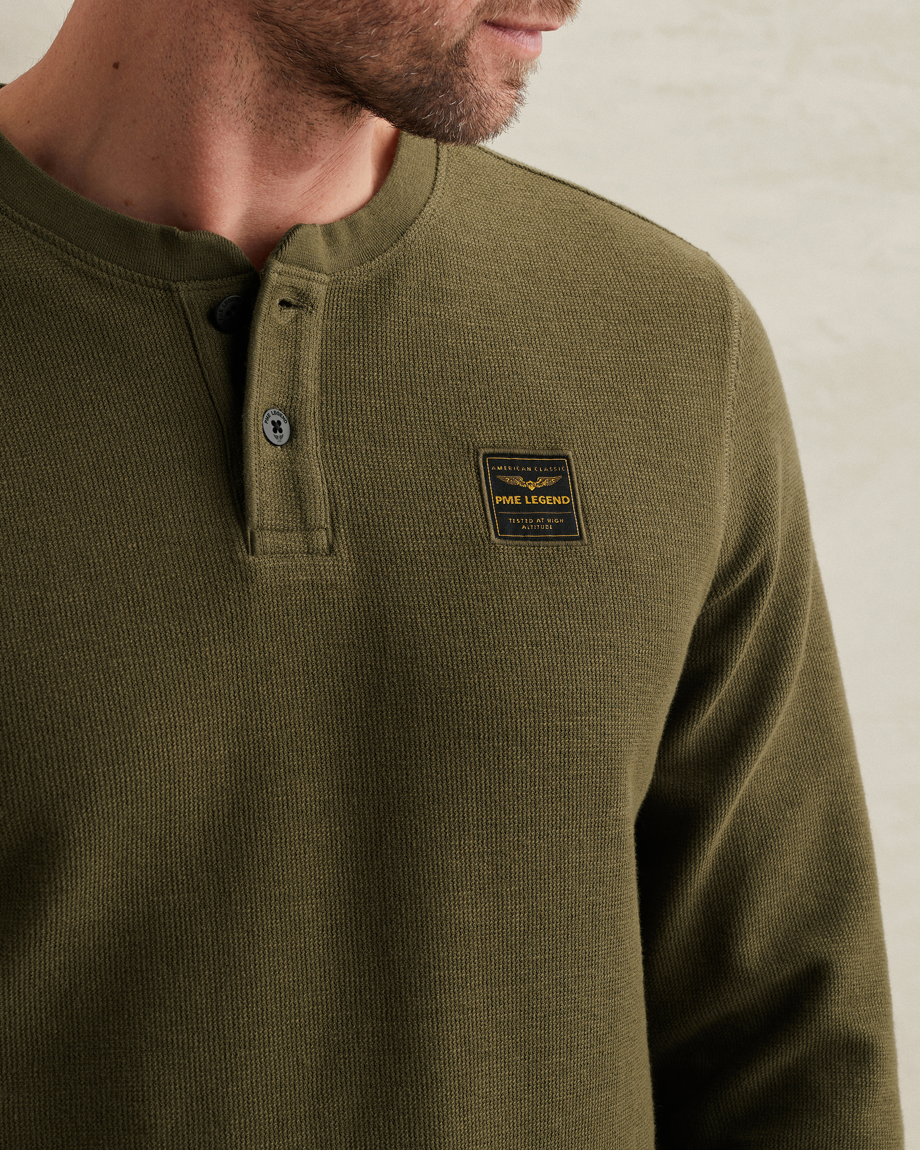 PME Legend Henley T-shirt with long sleevesx
