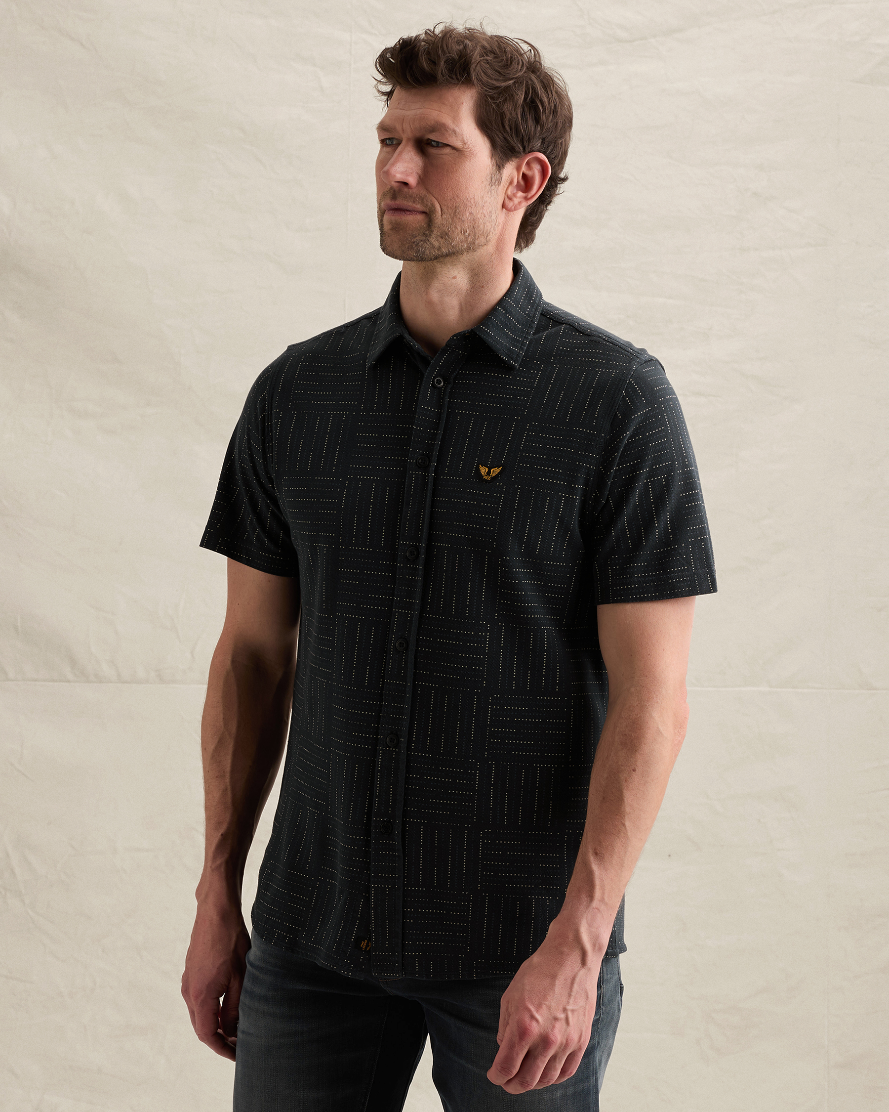 PME Legend Shirt with allover print and short sleevesx