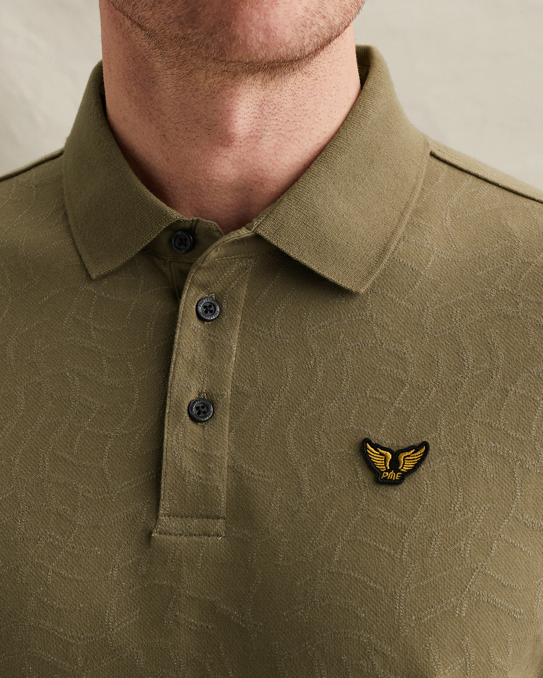 PME Legend Polo shirt in jersey with allover jacquard patternx