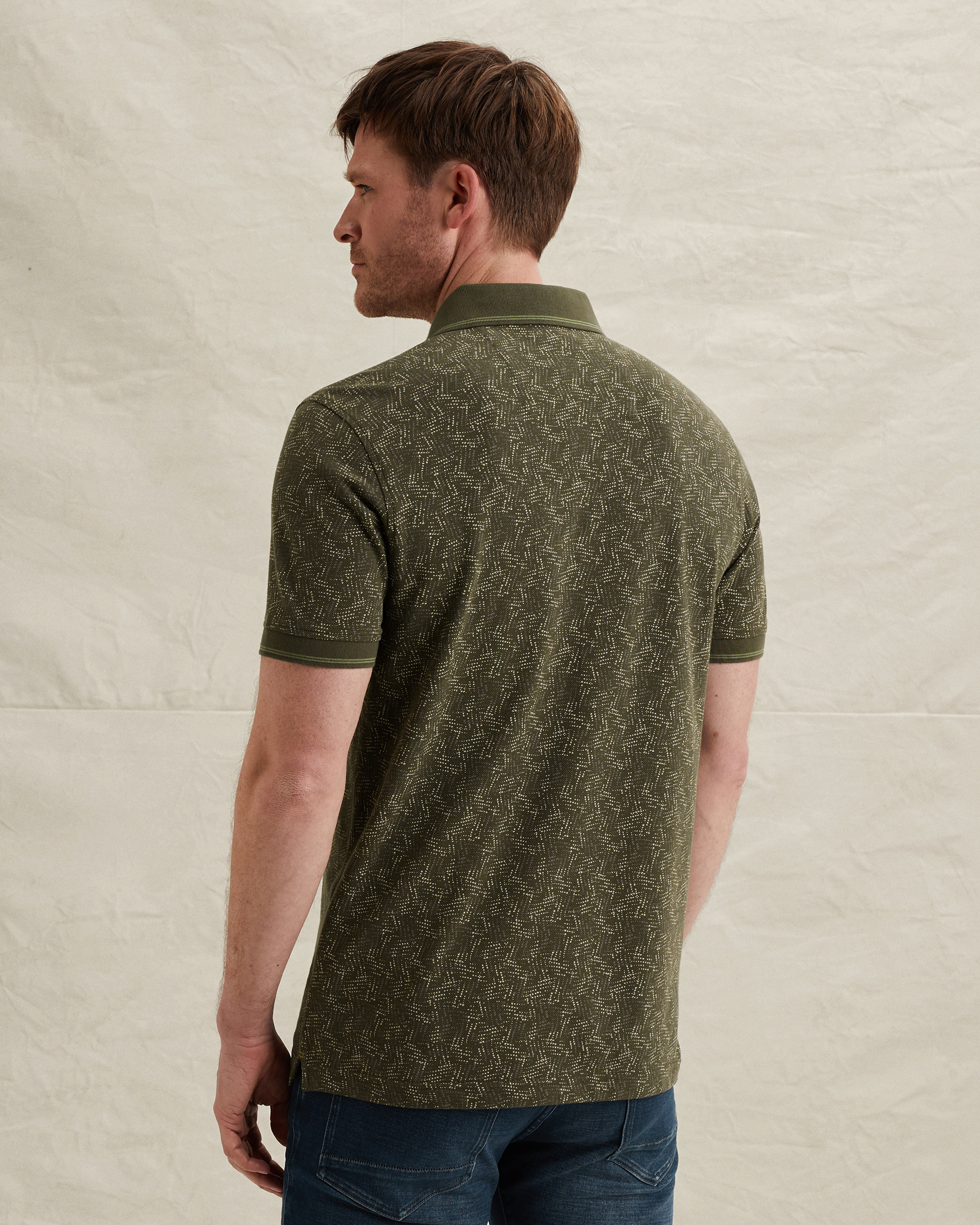 PME Legend Polo shirt with allover print and ribbed collarx