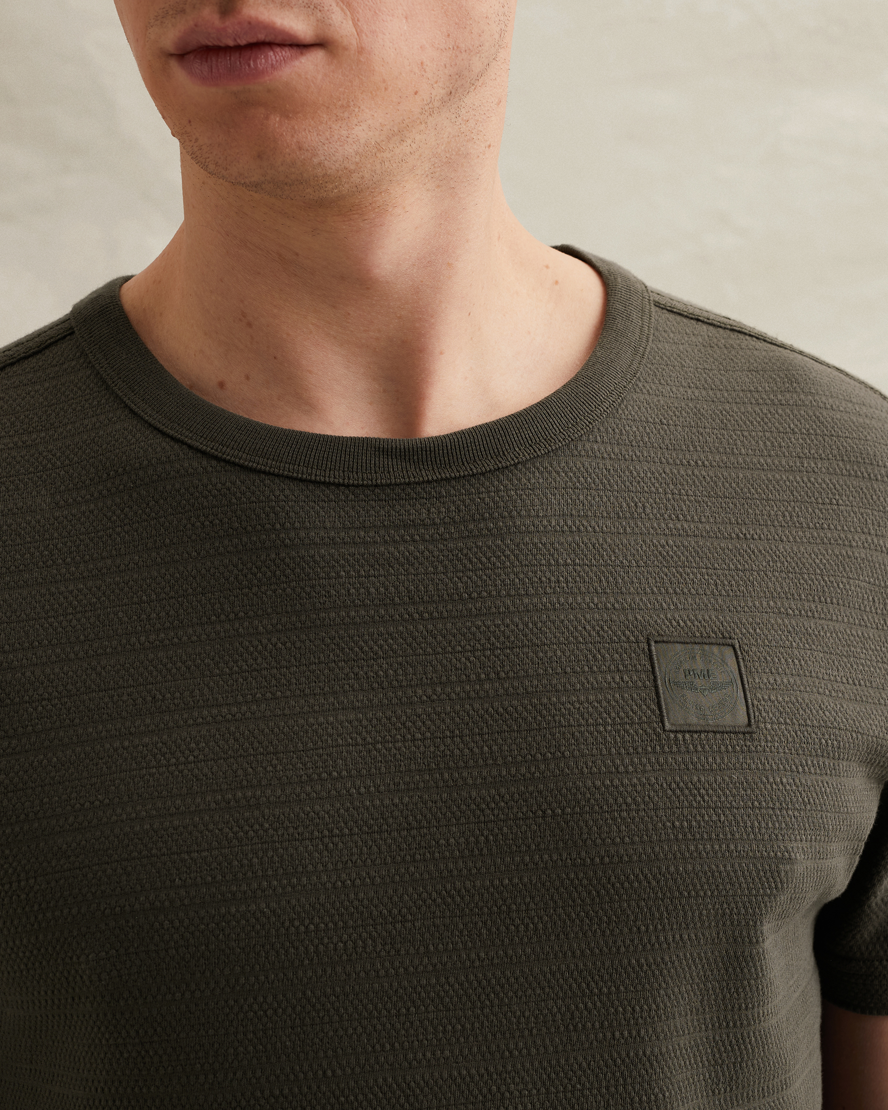 PME Legend T-shirt with jacquard stripe patternx