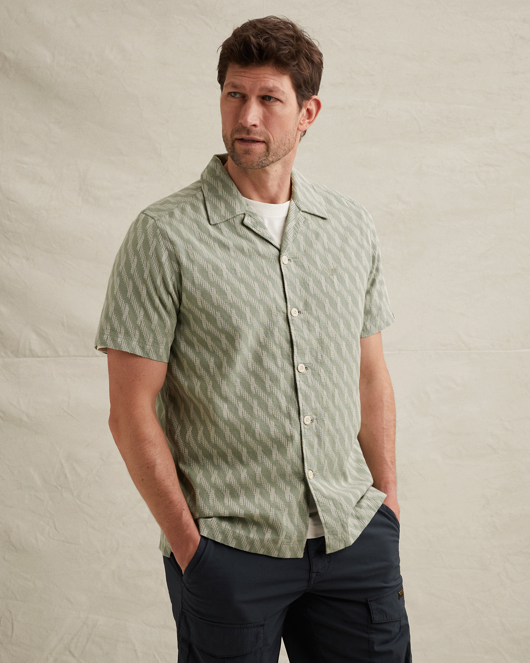 PME Legend Shirt with short sleeves and woven texturex