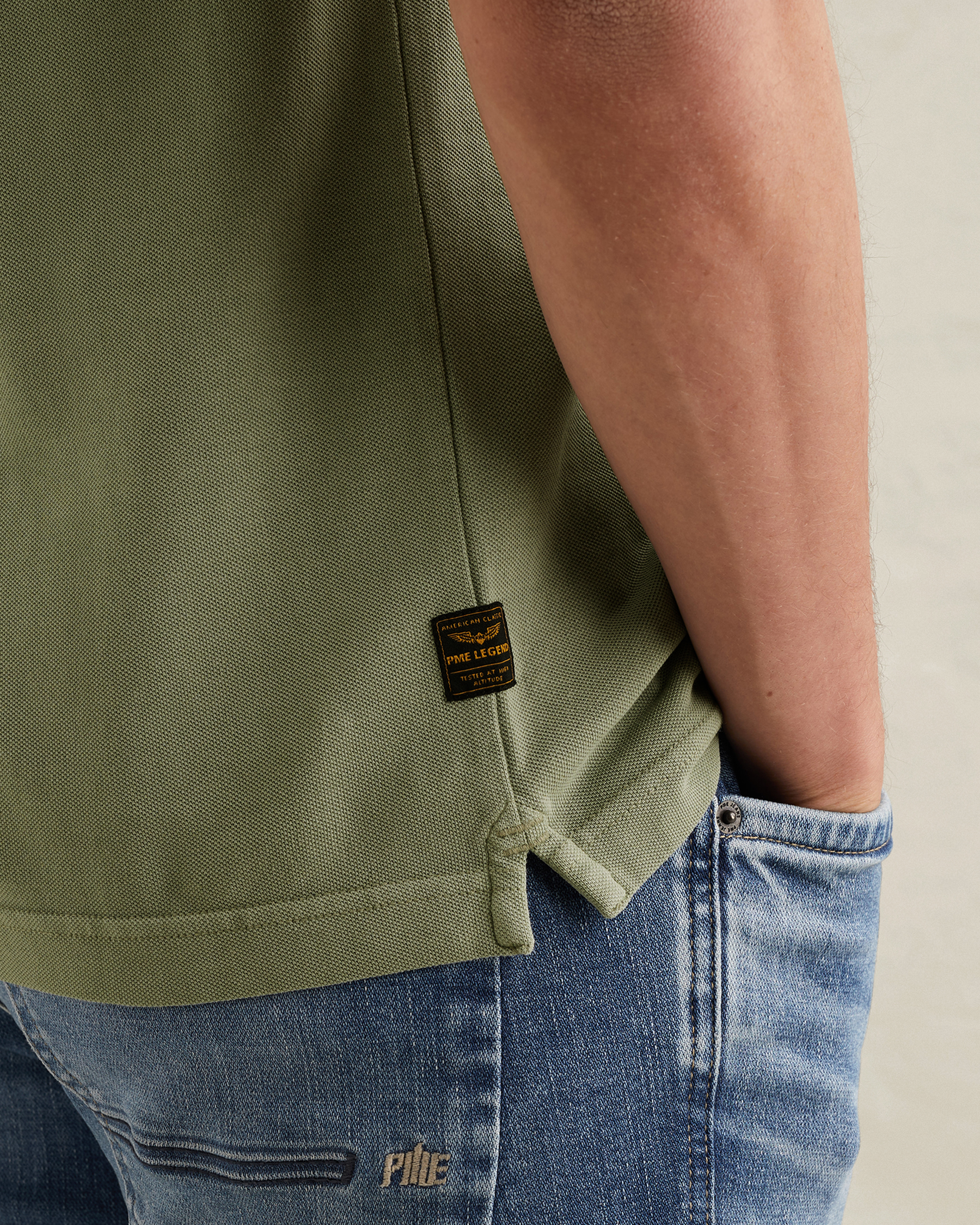 PME Legend Polo shirt with garment-dye wash and tailwing logox