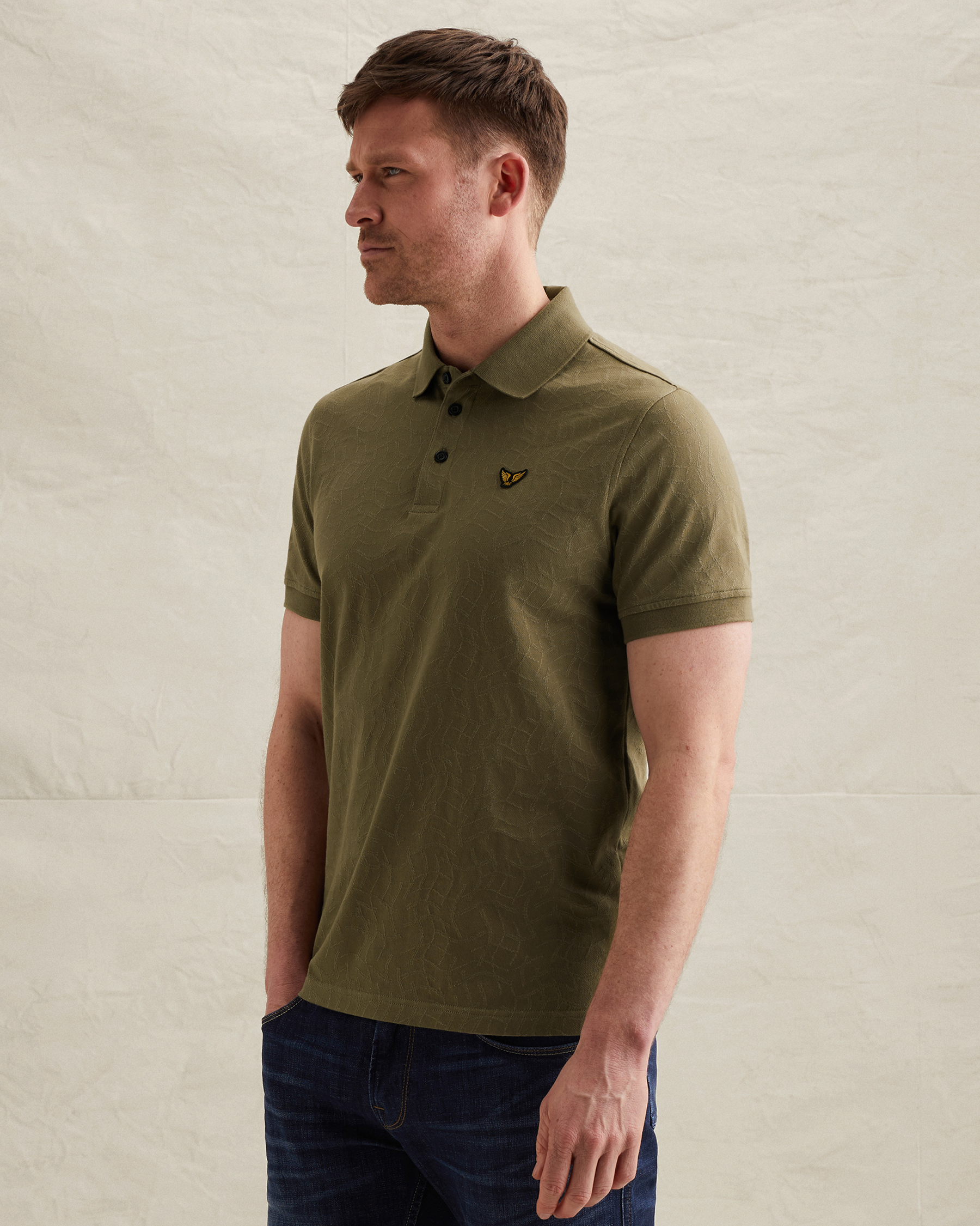 PME Legend Polo shirt in jersey with allover jacquard patternx