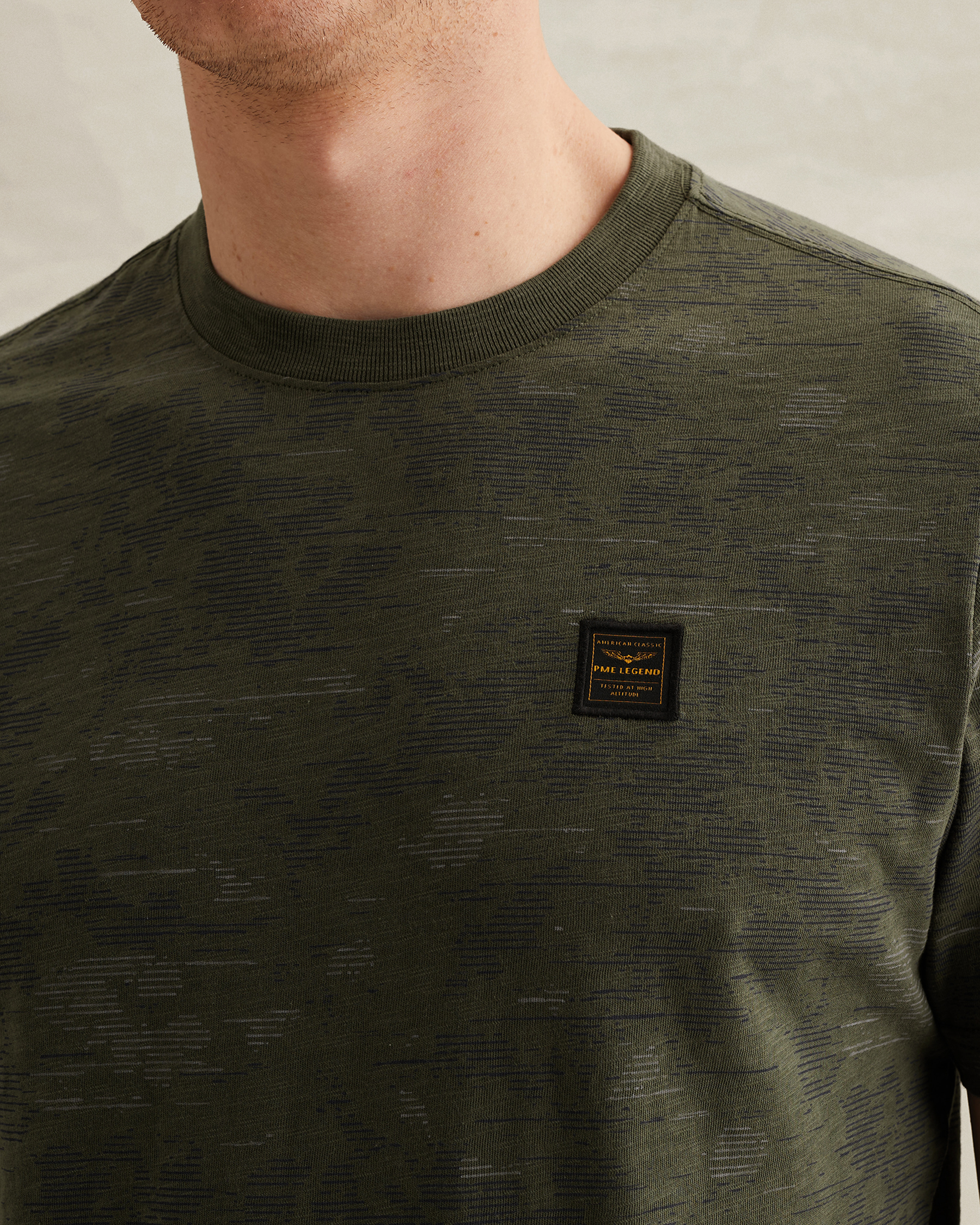 PME Legend T-shirt in slub cotton with allover printx