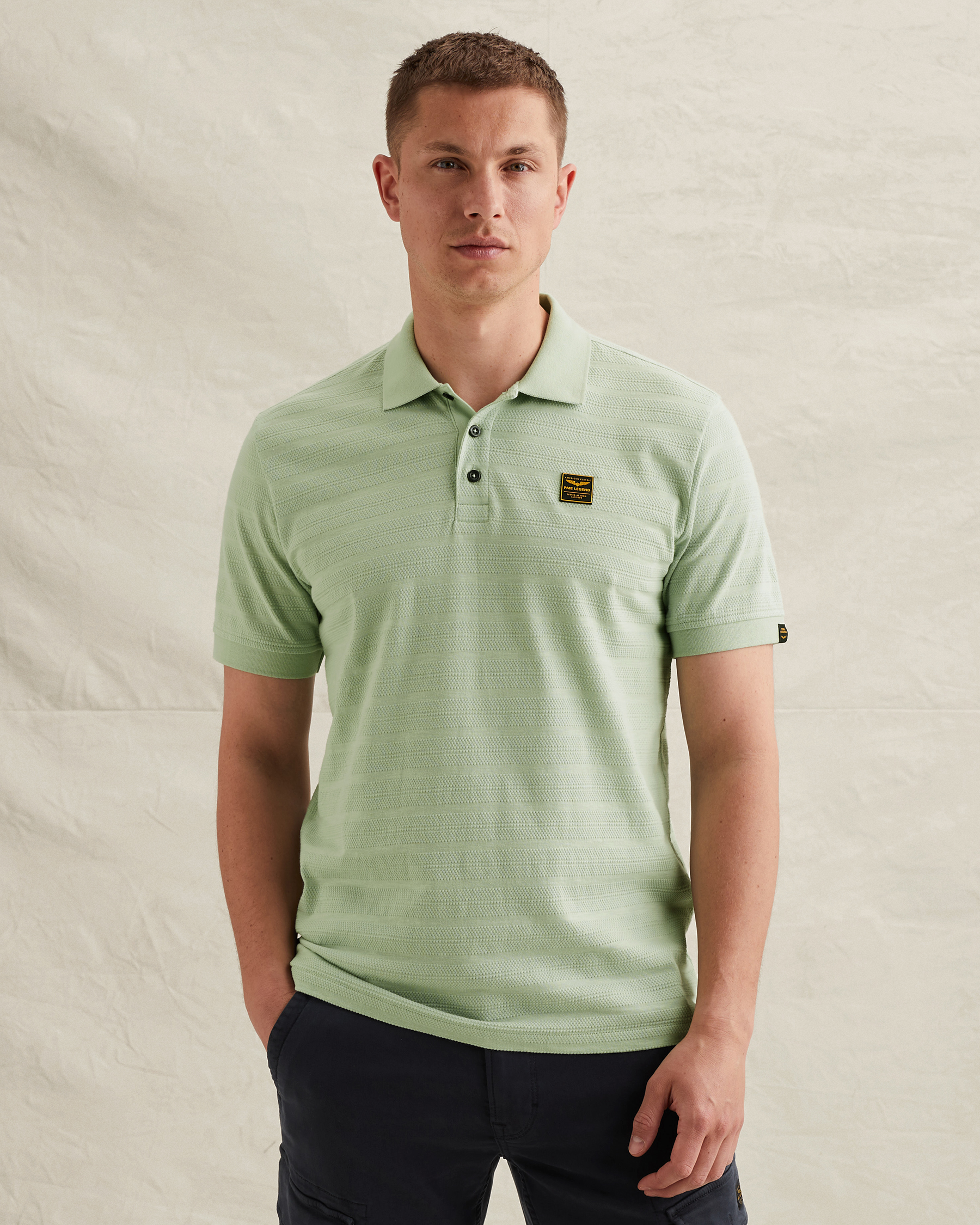 PME Legend Polo shirt in jersey with stripe patternx
