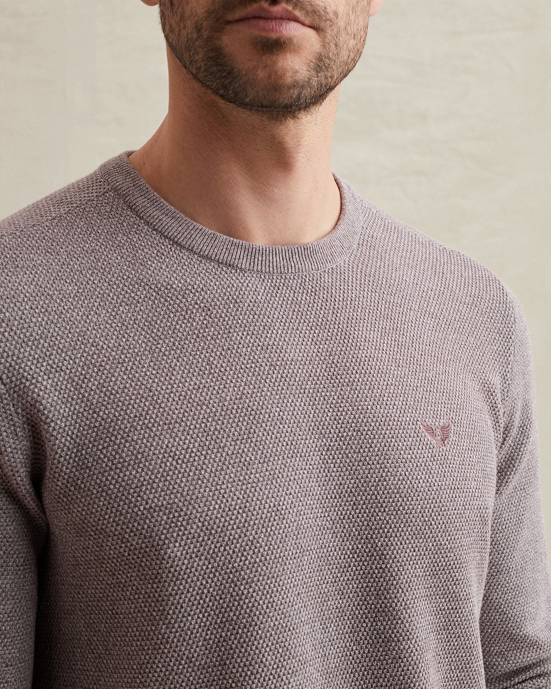 PME Legend Pullover in cotton/modal with ribbed collarx