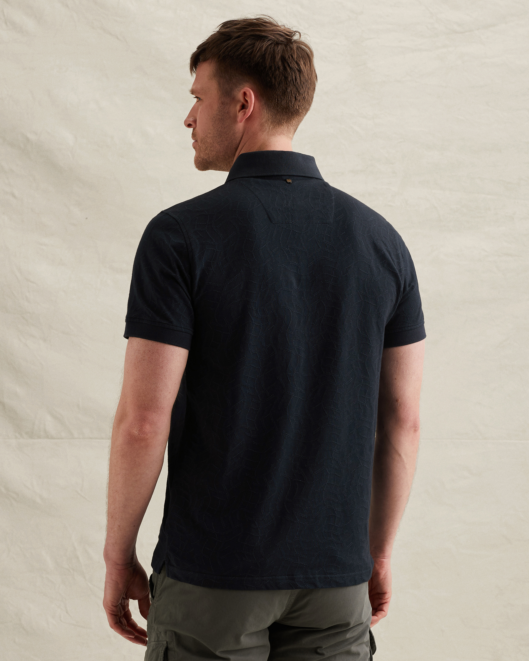 PME Legend Polo shirt in jersey with allover jacquard patternx