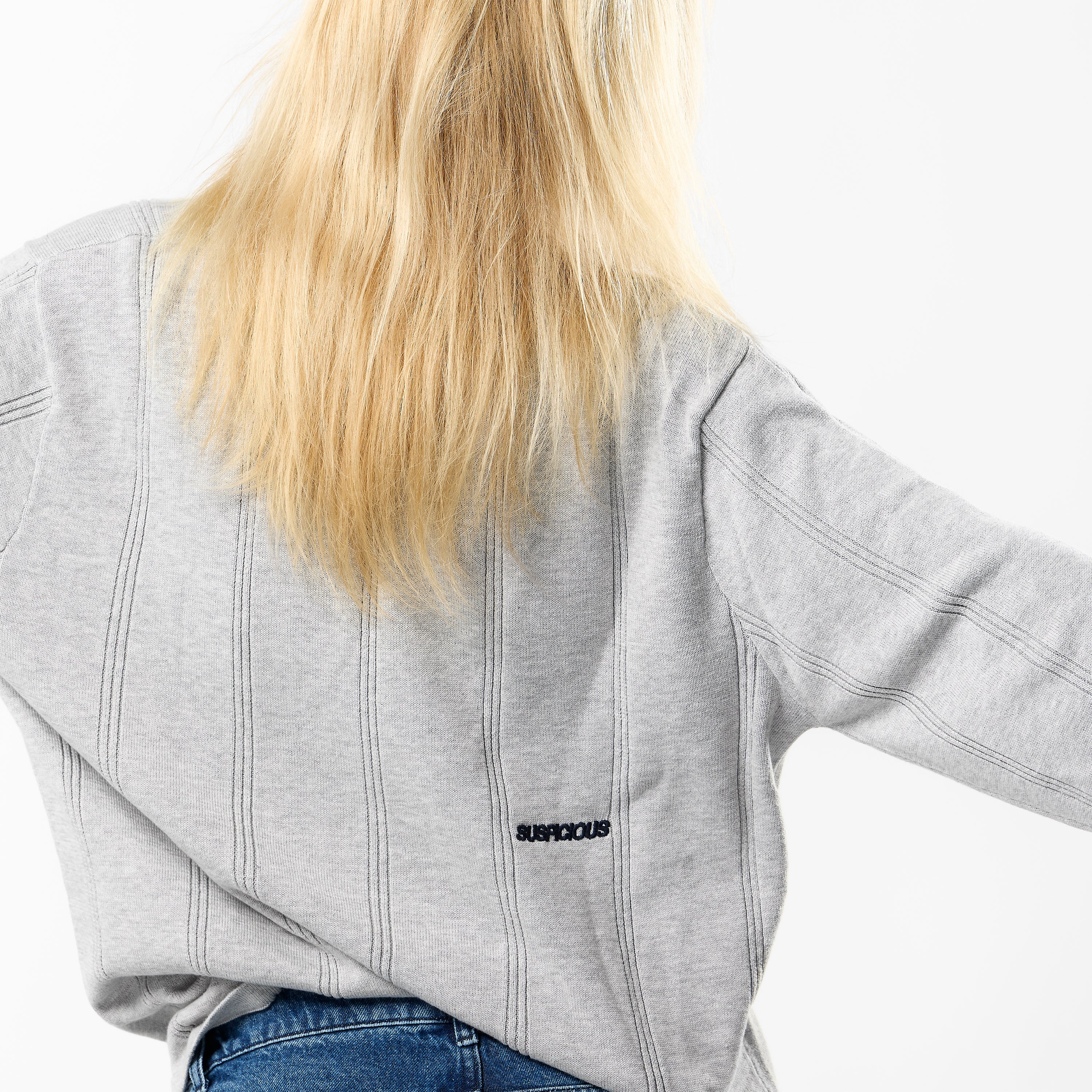 Suspicious Antwerp Fall / Offset Longsleeve Cotton Polo - Neutral Heather