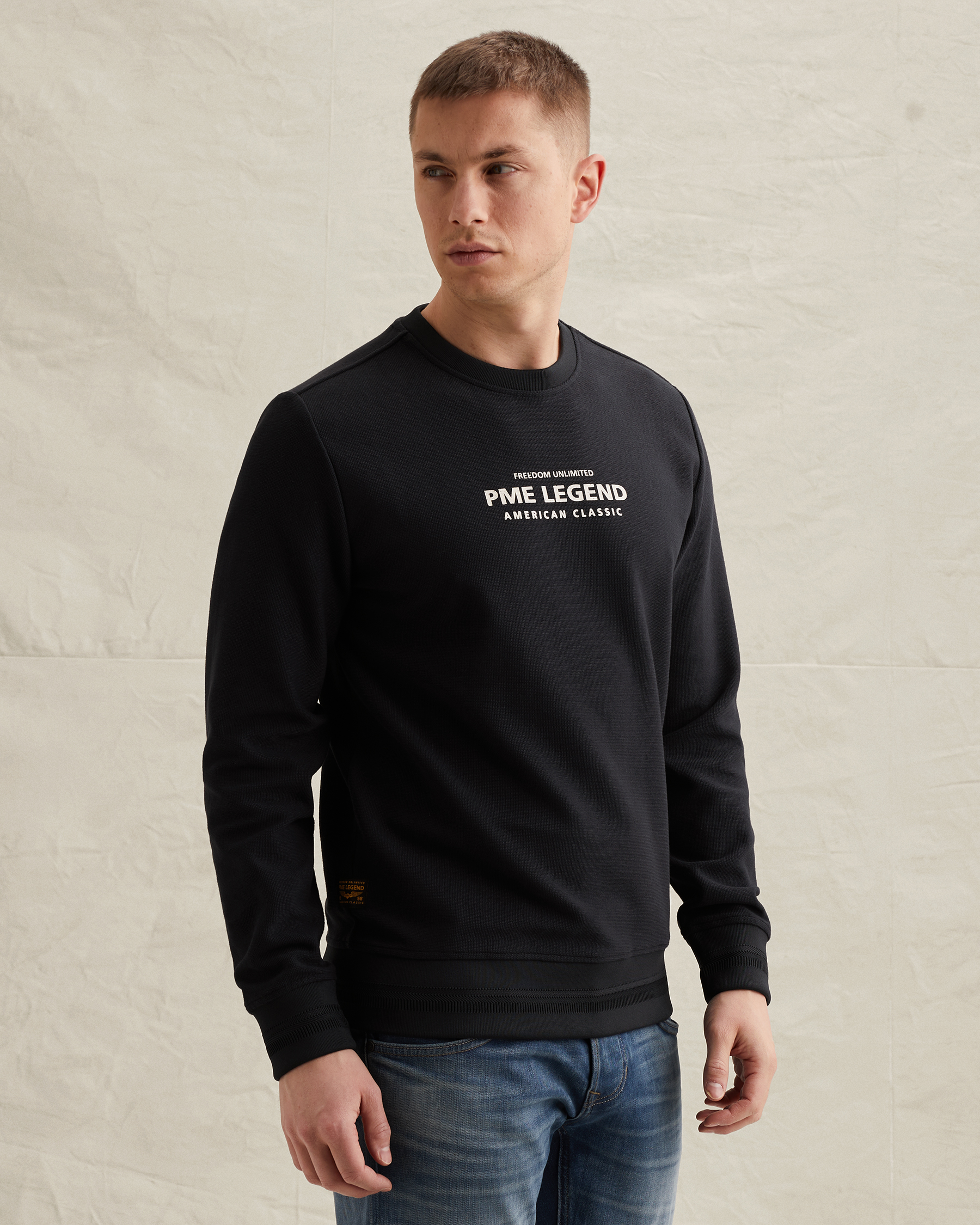 PME Legend Sweatshirt with artwork and ribbed collarx