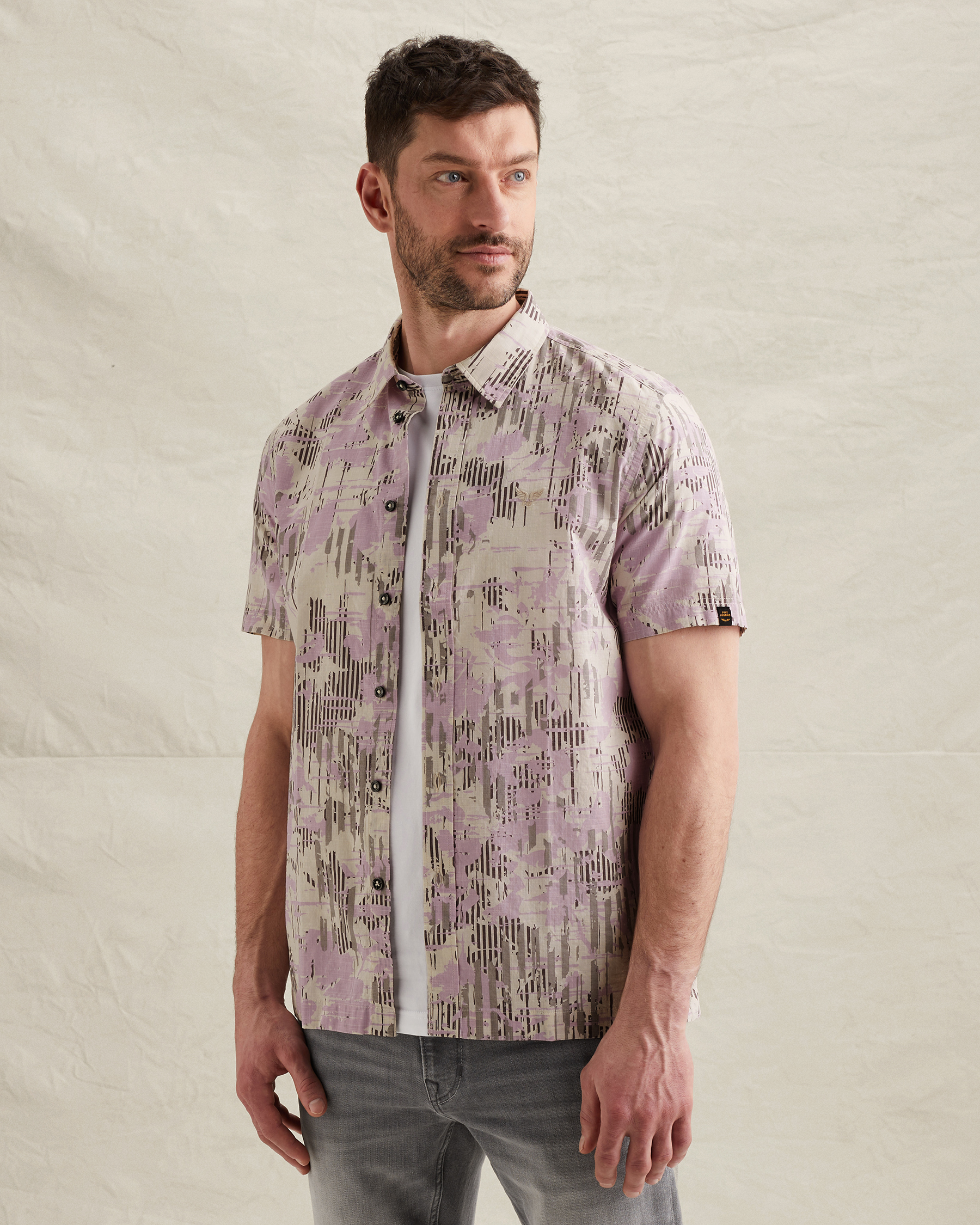 PME Legend Shirt with short sleeves and allover printx