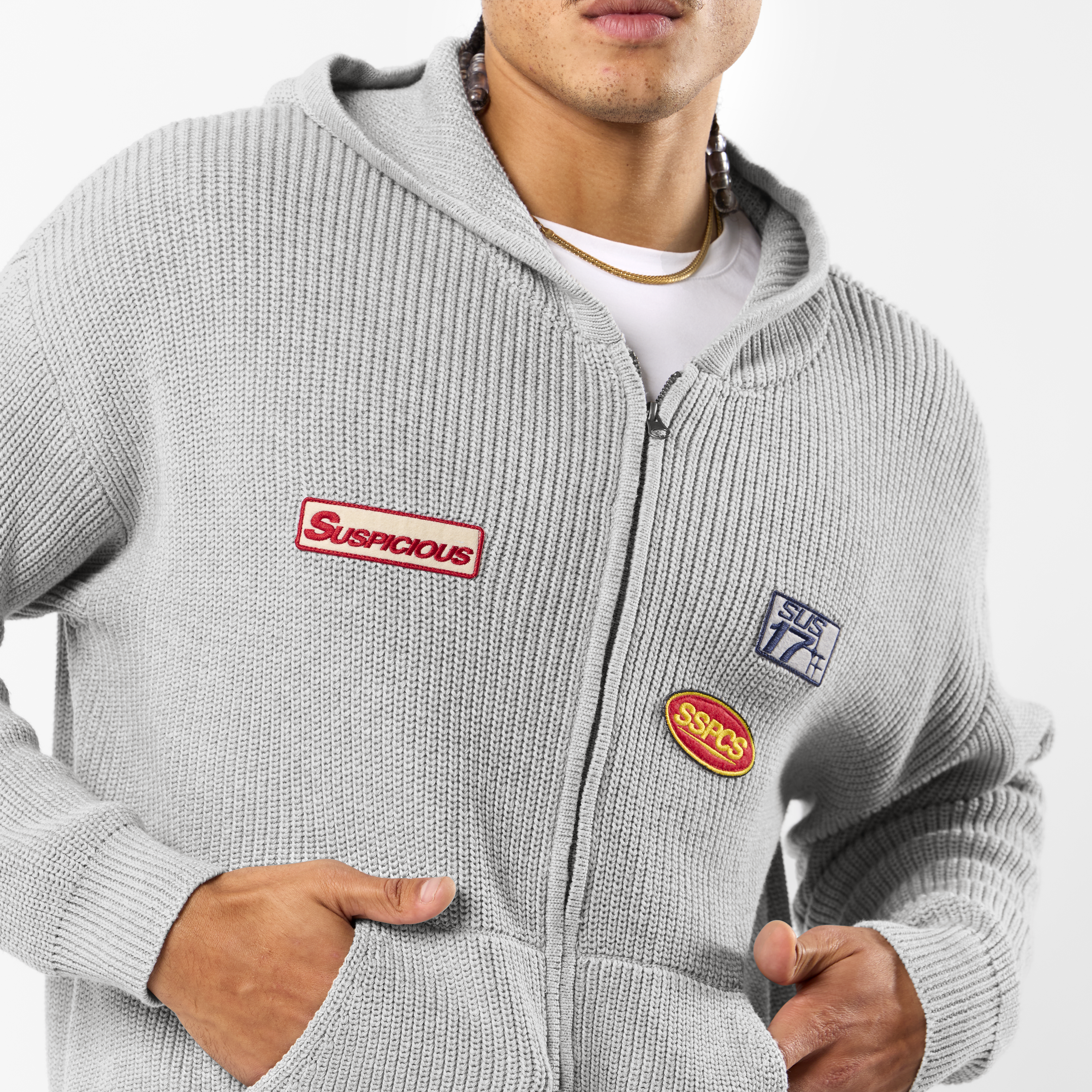 Suspicious Antwerp Winter3 / Patch Patrol Vintage Zip-Up - Neutral Heather
