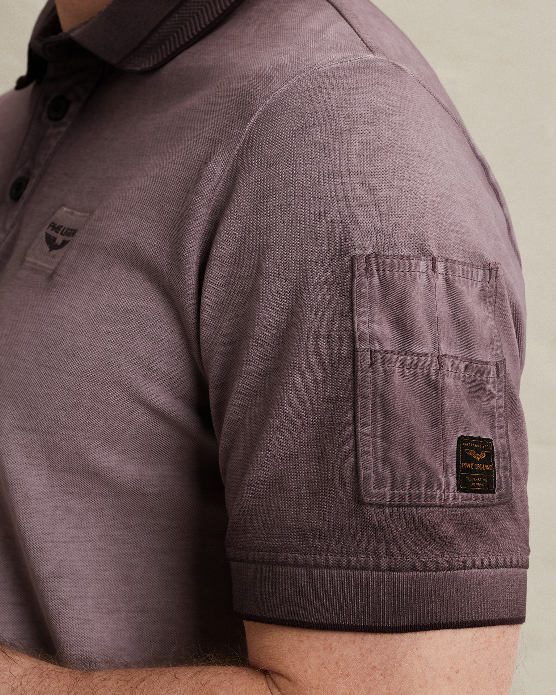 PME Legend Polo shirt with cold-dye wash and flight pocketx