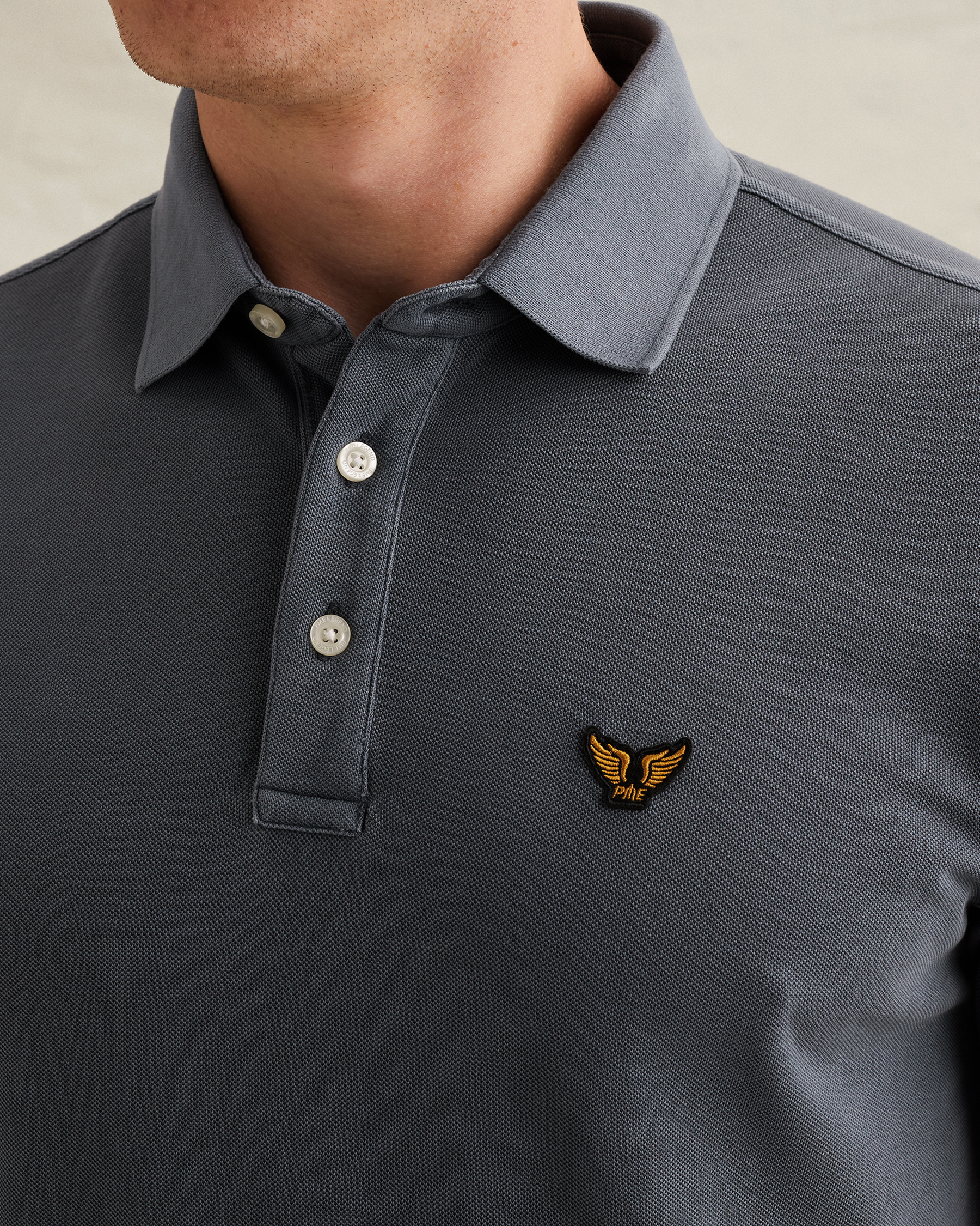 PME Legend Polo shirt with tailwing logo and garment-dye washx