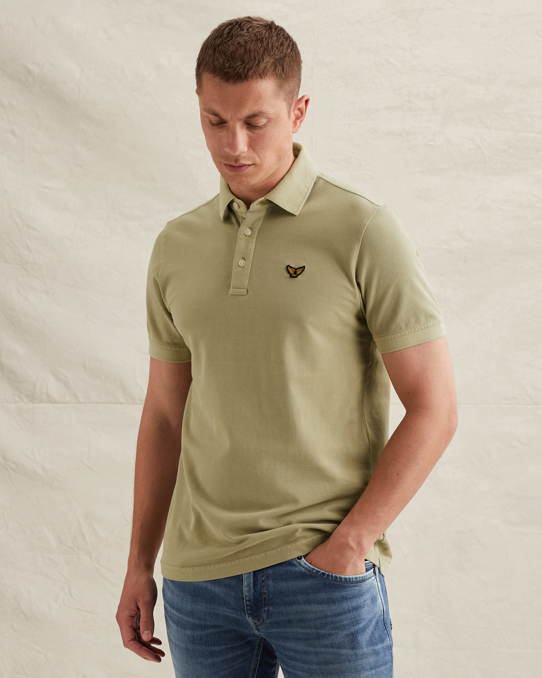 PME Legend Polo shirt with garment-dye wash and tailwing logox