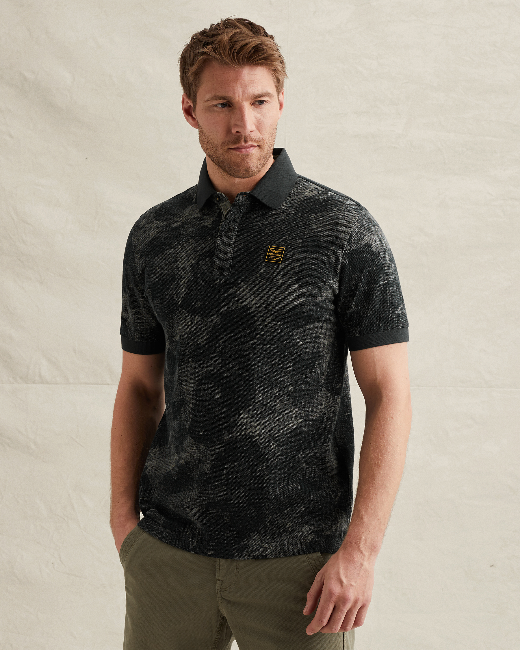 PME Legend Polo shirt in piqué with allover printx