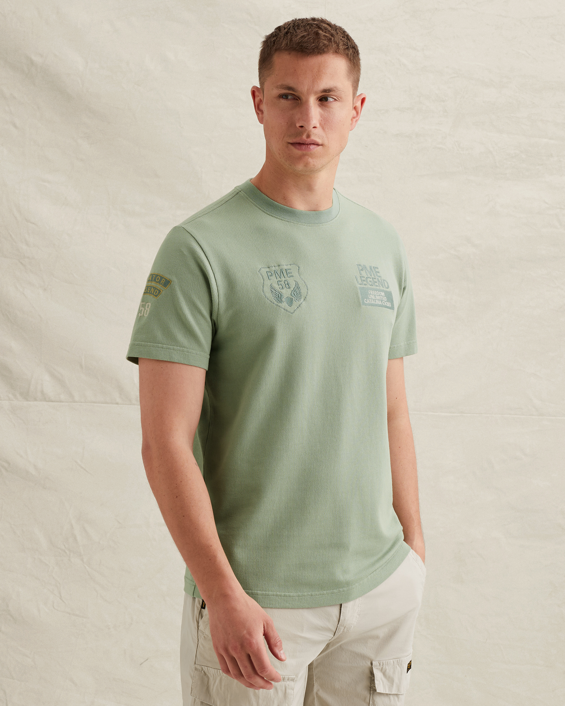 PME Legend T-shirt in jersey with multiple badgesx