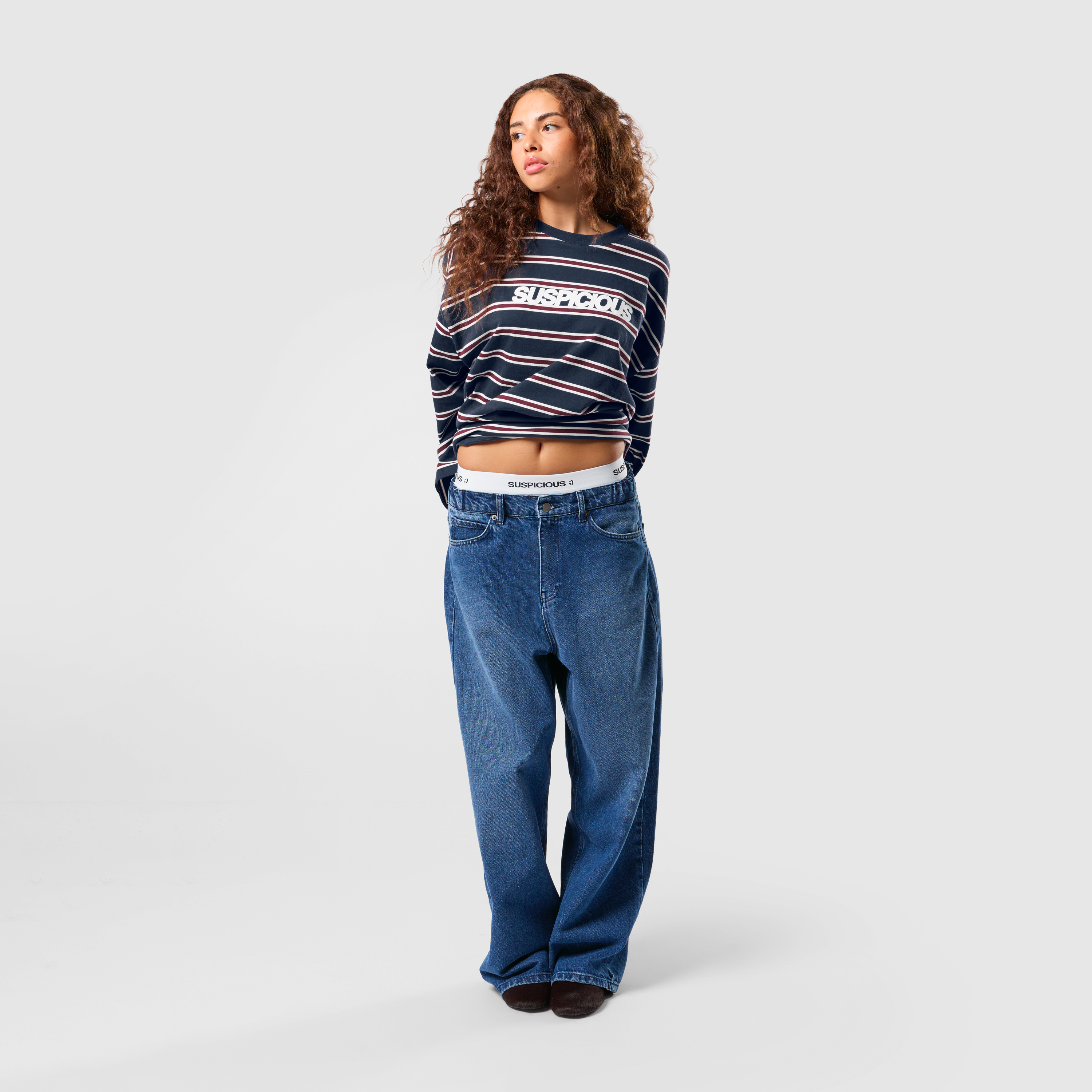 Suspicious Antwerp Winter1 / Striped Longsleeve - Navy & Red