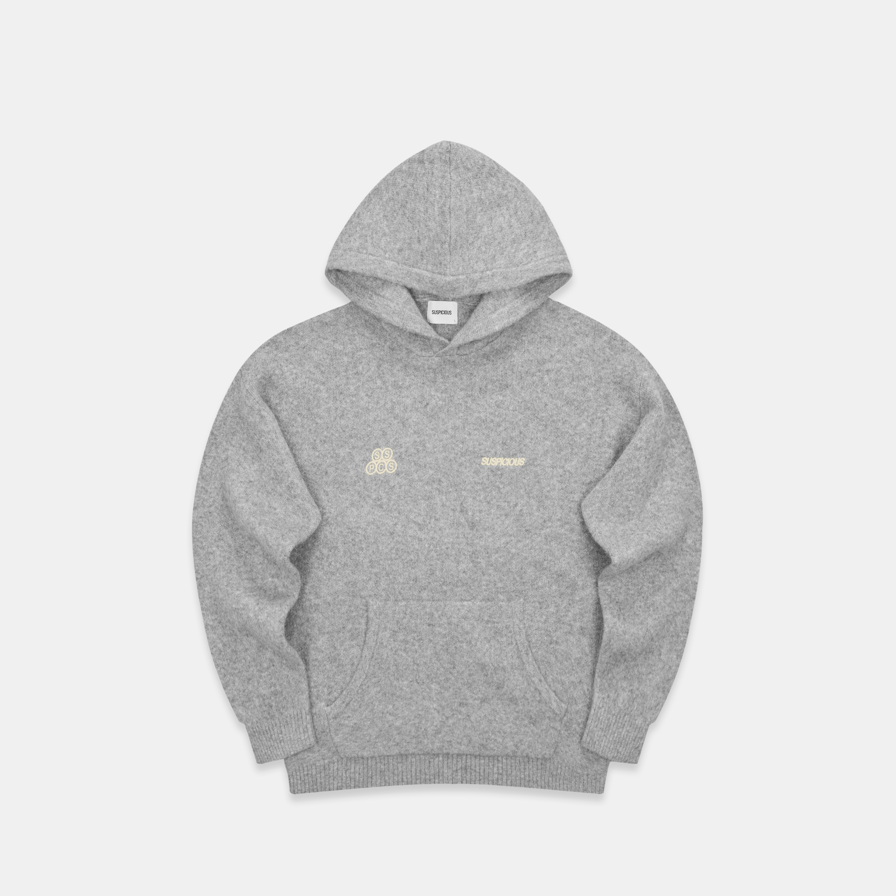 Suspicious Antwerp Winter1 / Landscape Knitted Hoodie - Heather Grey