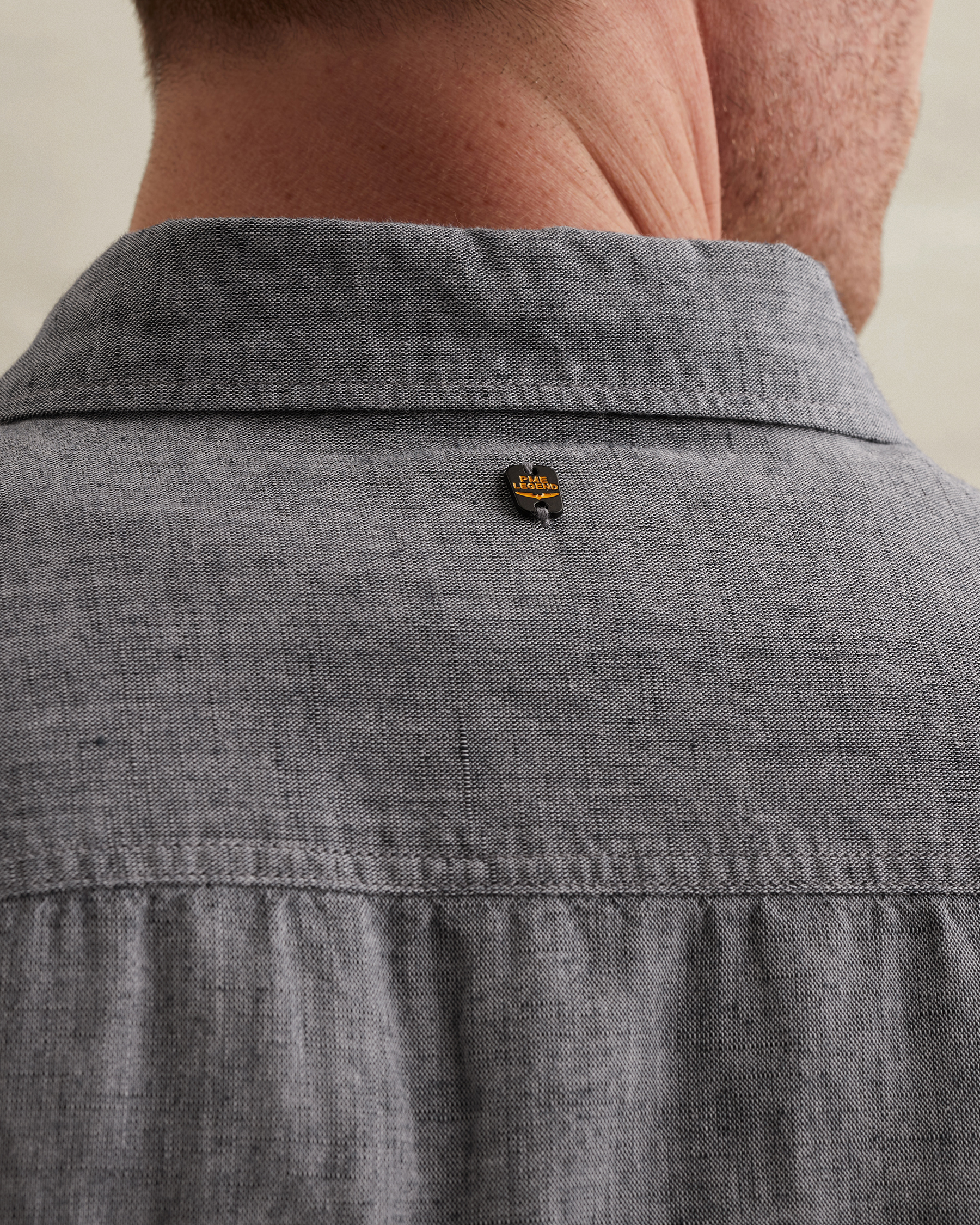 PME Legend Cotton/linen shirt with embroidered logox