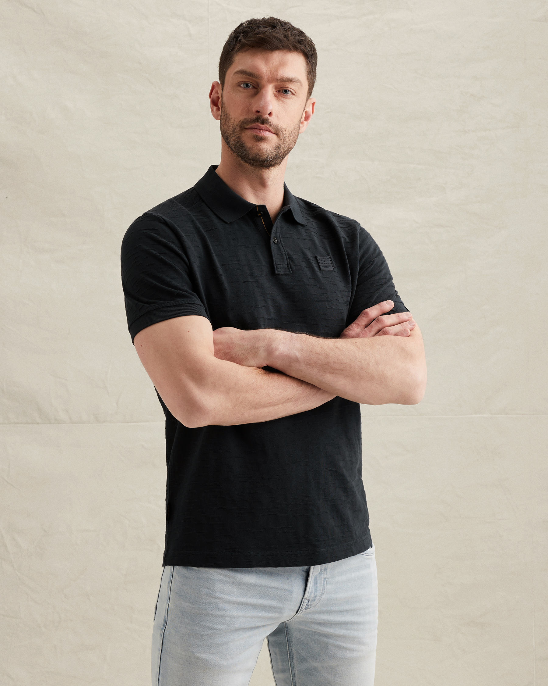 PME Legend Polo shirt in jersey with jacquard patternx