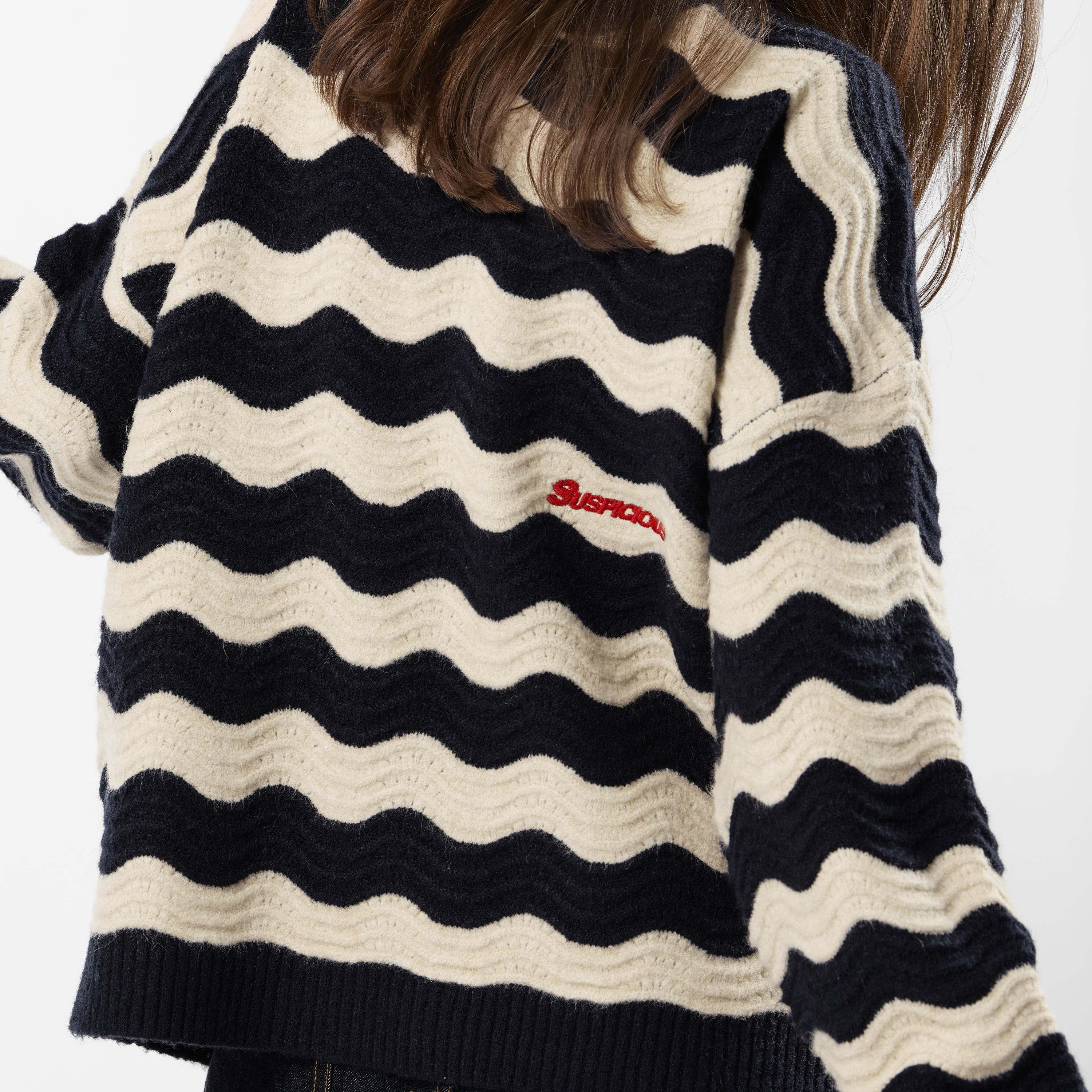 Suspicious Antwerp Winter3 / Essentials Knitted Wavy Sweat - Nightfall