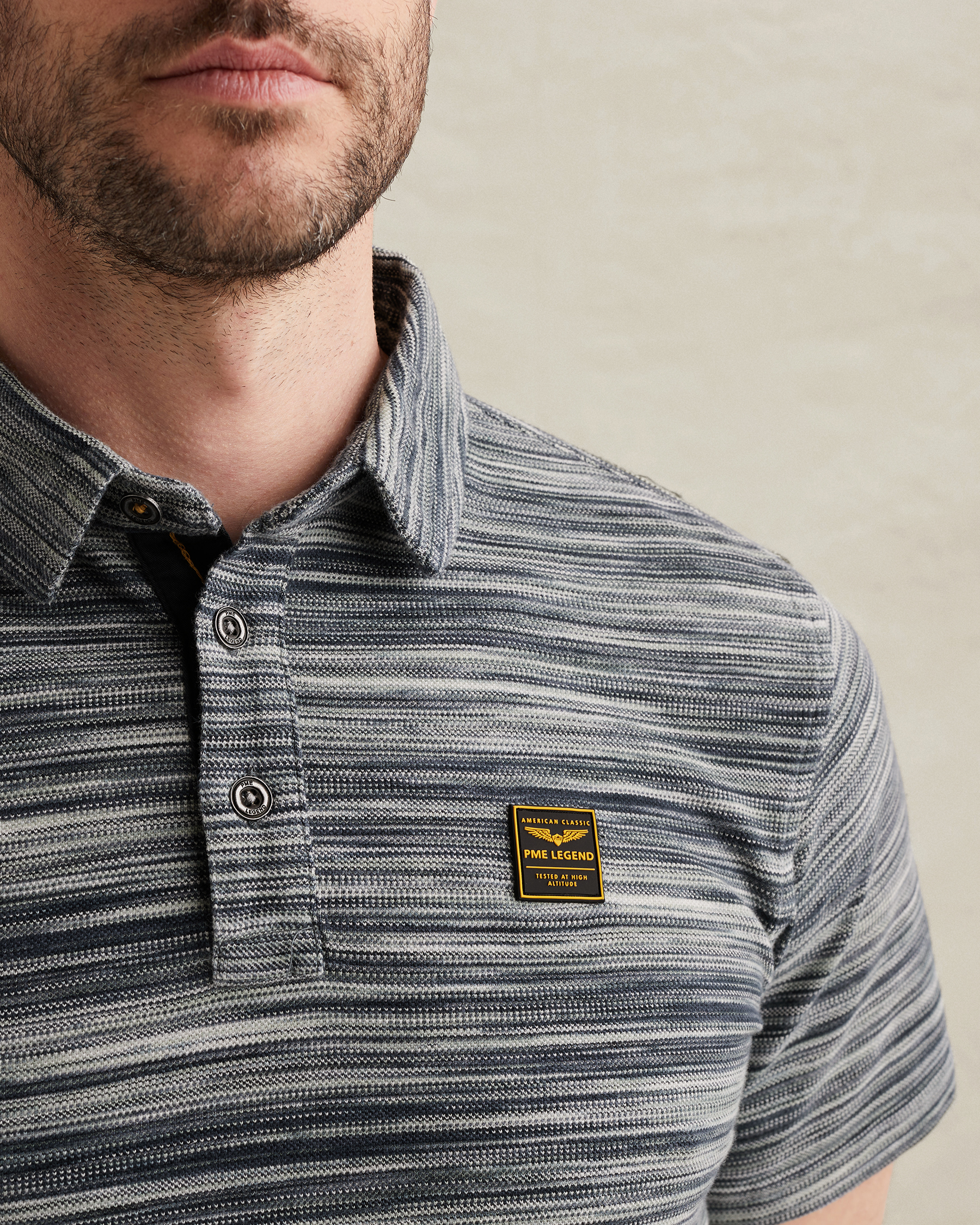 PME Legend Polo shirt in piqué with stripe patternx